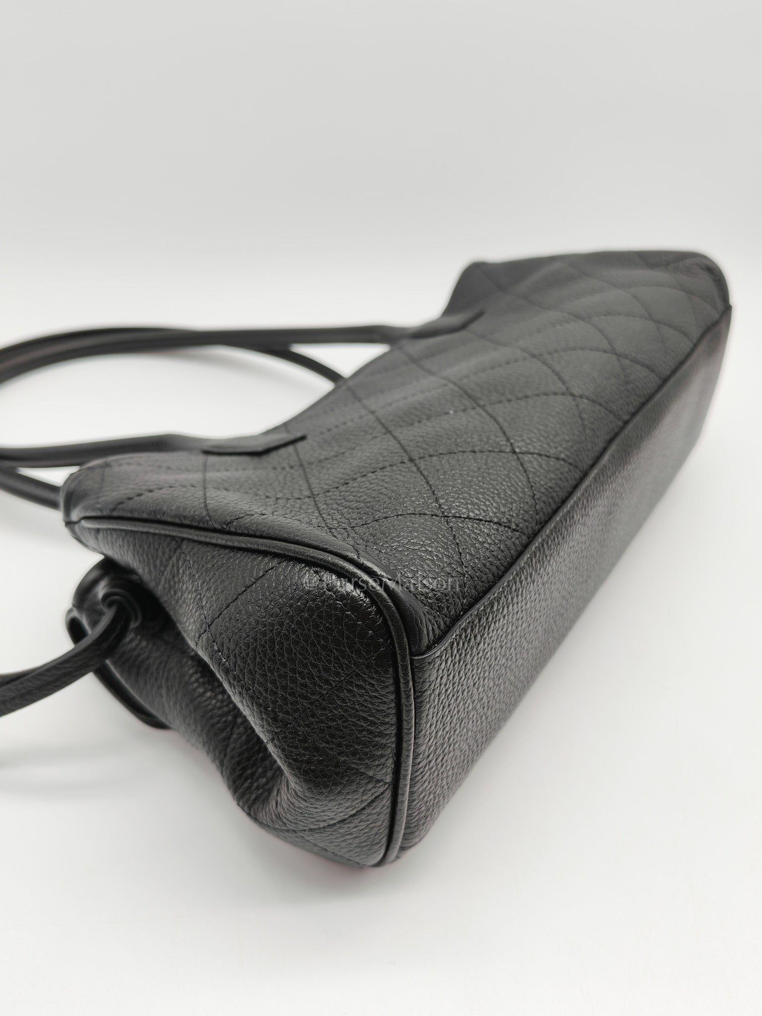 26 Matthieu Blazy Small Tote Bag in Black Grained Calfskin & Gold Hardware Microchip