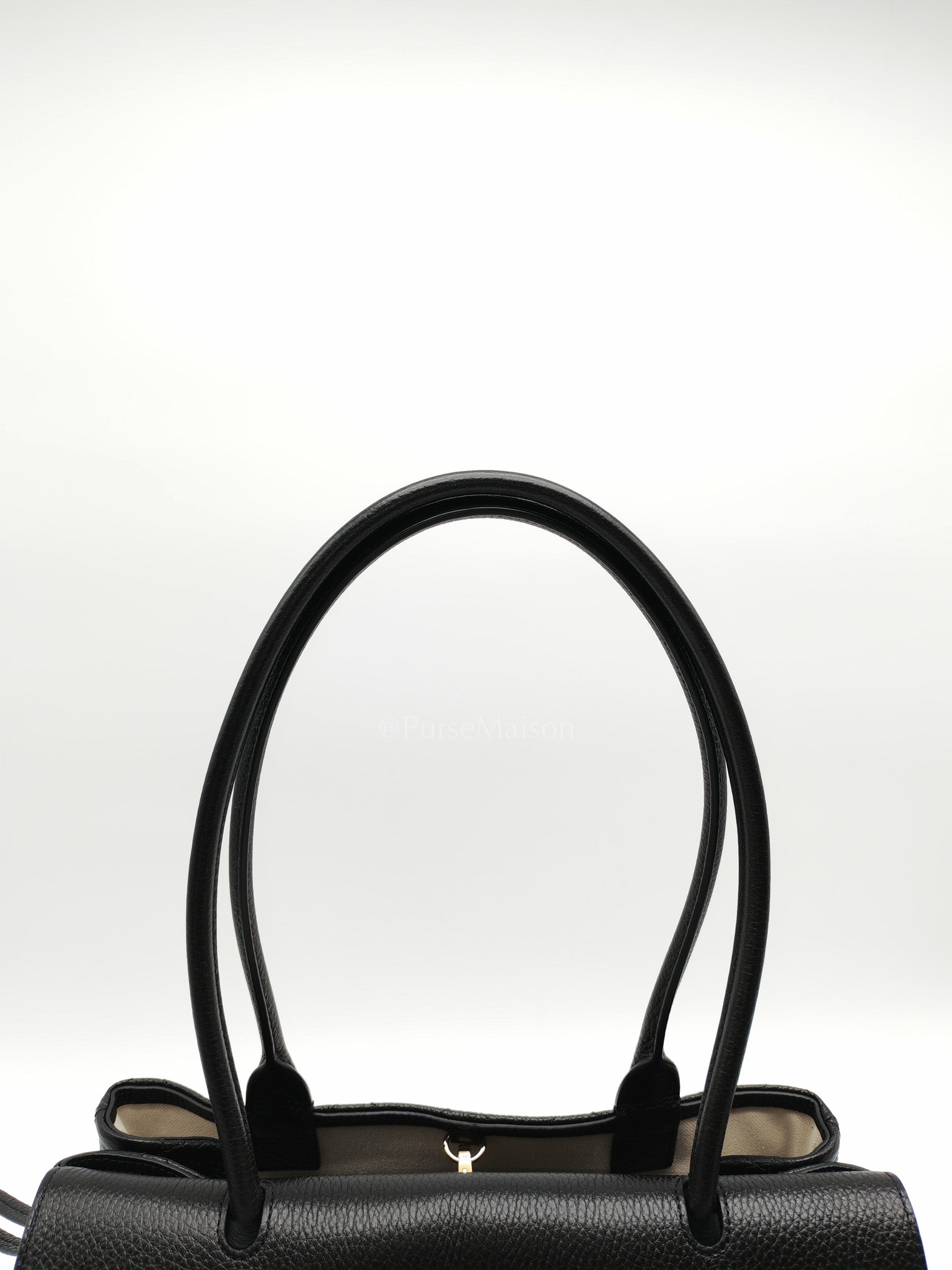 26 Matthieu Blazy Small Tote Bag in Black Grained Calfskin & Gold Hardware Microchip
