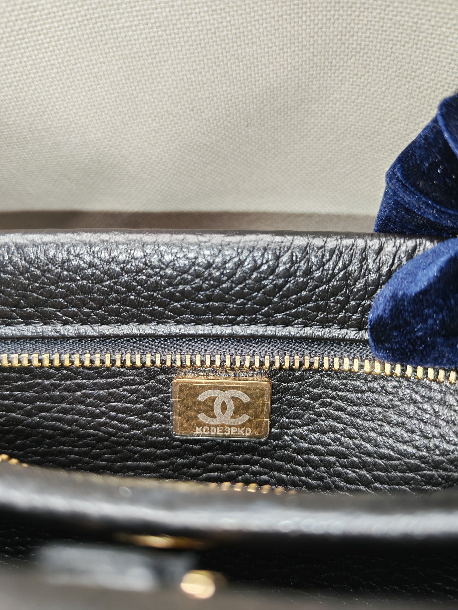 26 Matthieu Blazy Small Tote Bag in Black Grained Calfskin & Gold Hardware Microchip