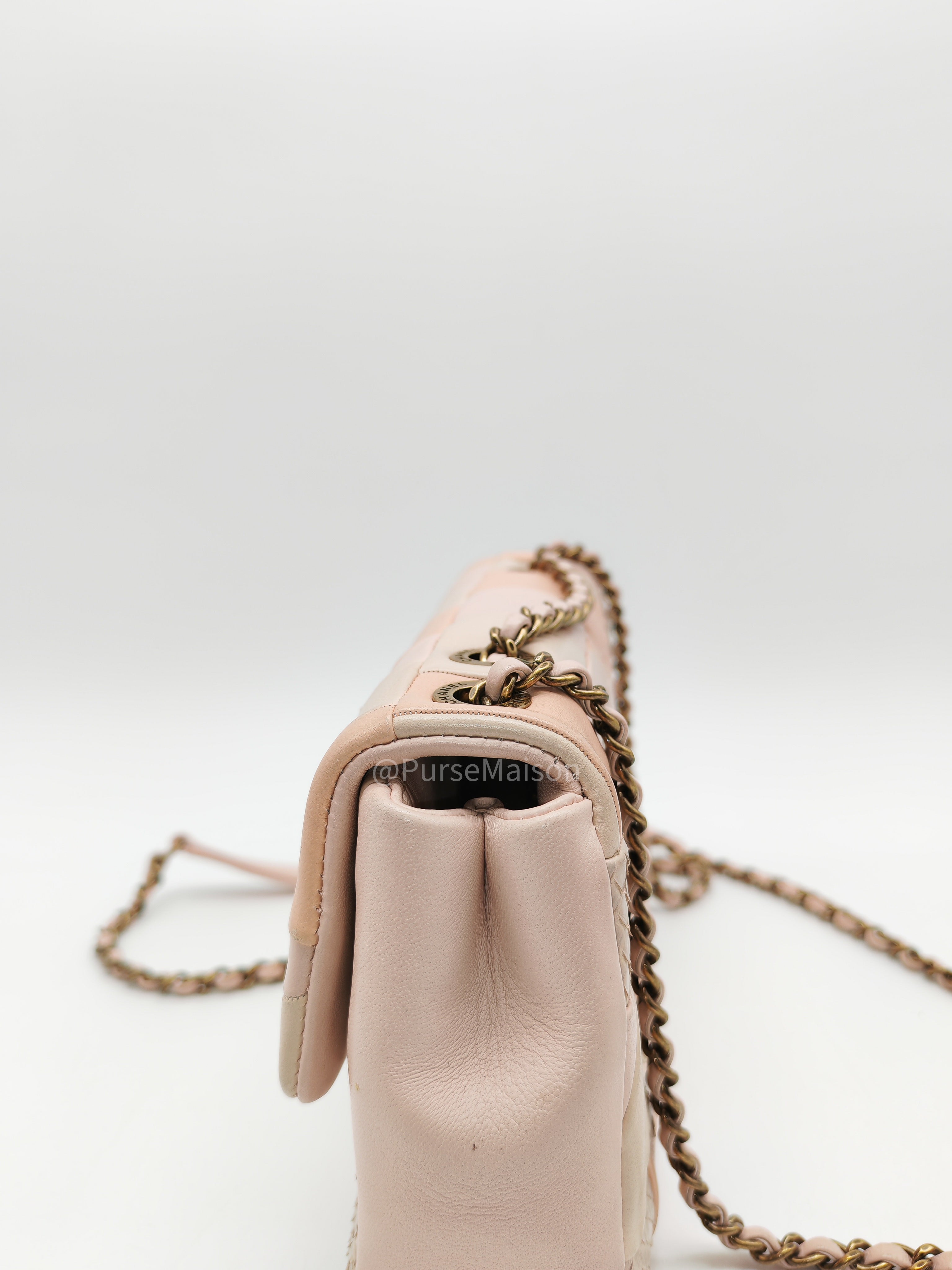 Chanel Timeless Patchwork Single Flap Bag Small in Multicolor Lambskin & Python Leather Aged Gold Hardware (Series 22)
