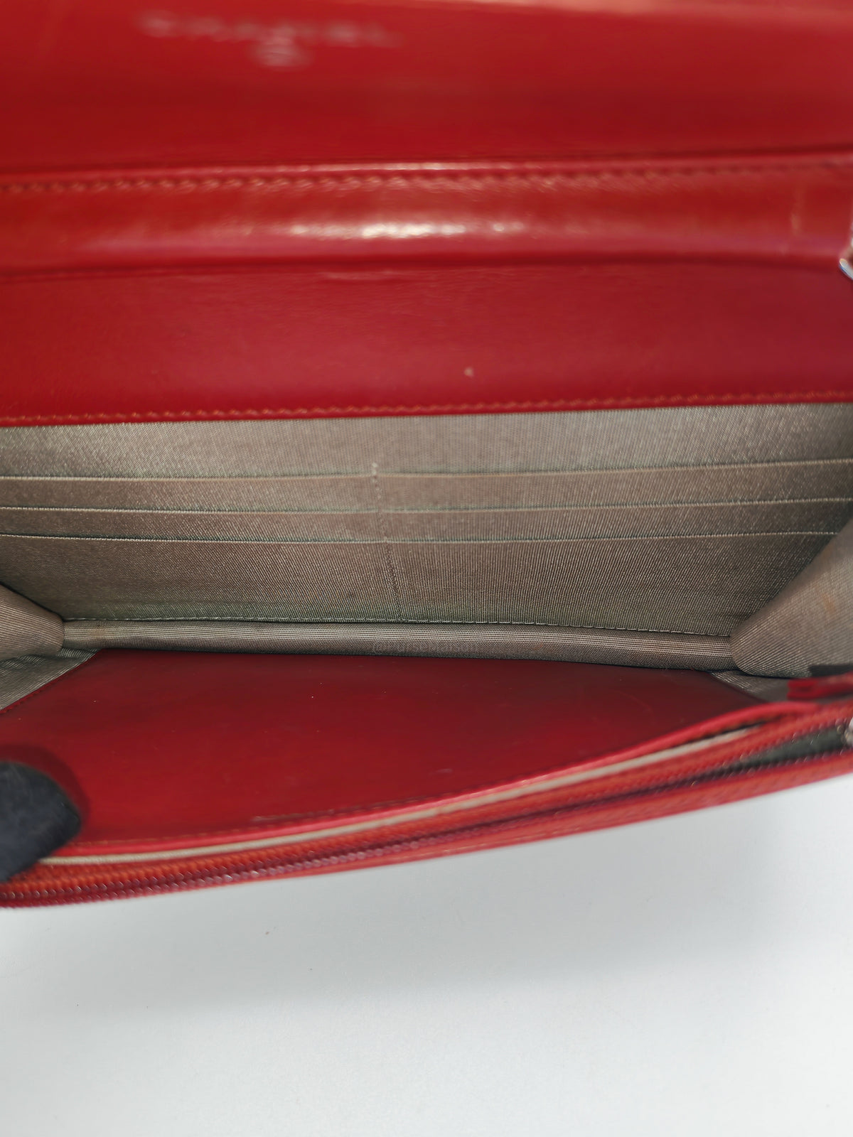 Chanel Timeless CC Wallet on Chain in Red Caviar Leather and Silver Hardware Series 18