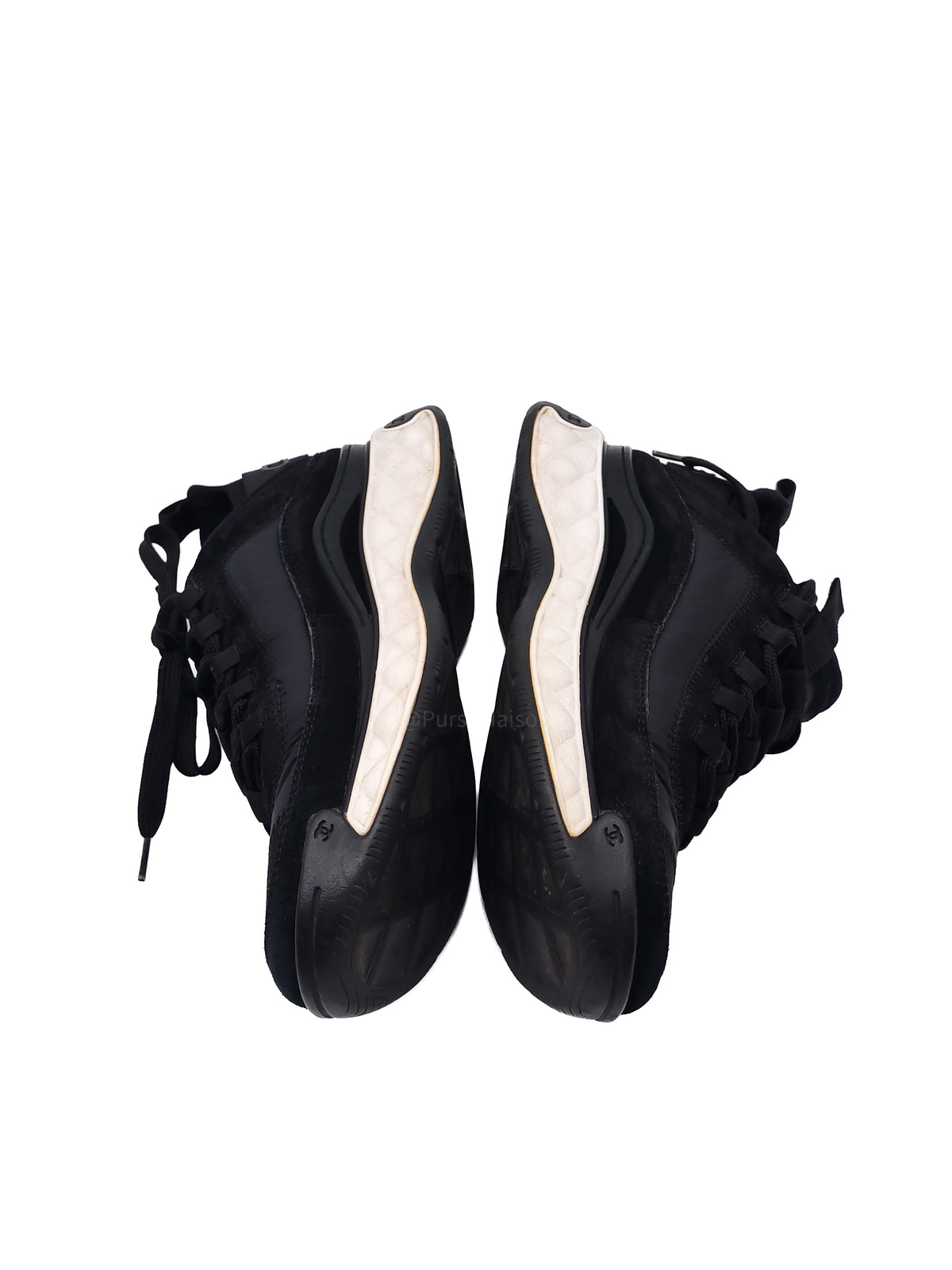 Chanel Velvet Calfskin Mixed Fibers CC Running Sneakers Size 37.5 EU (23.5 cm)