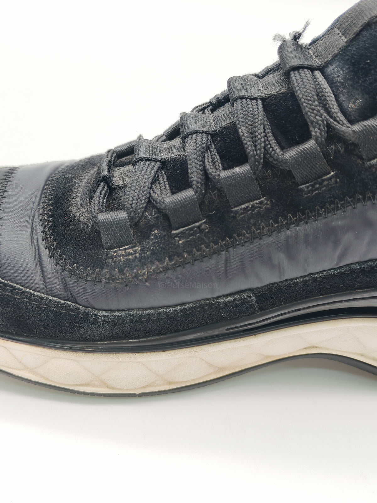 Chanel Velvet Calfskin Mixed Fibers CC Running Sneakers Size 37.5 EU (23.5 cm)