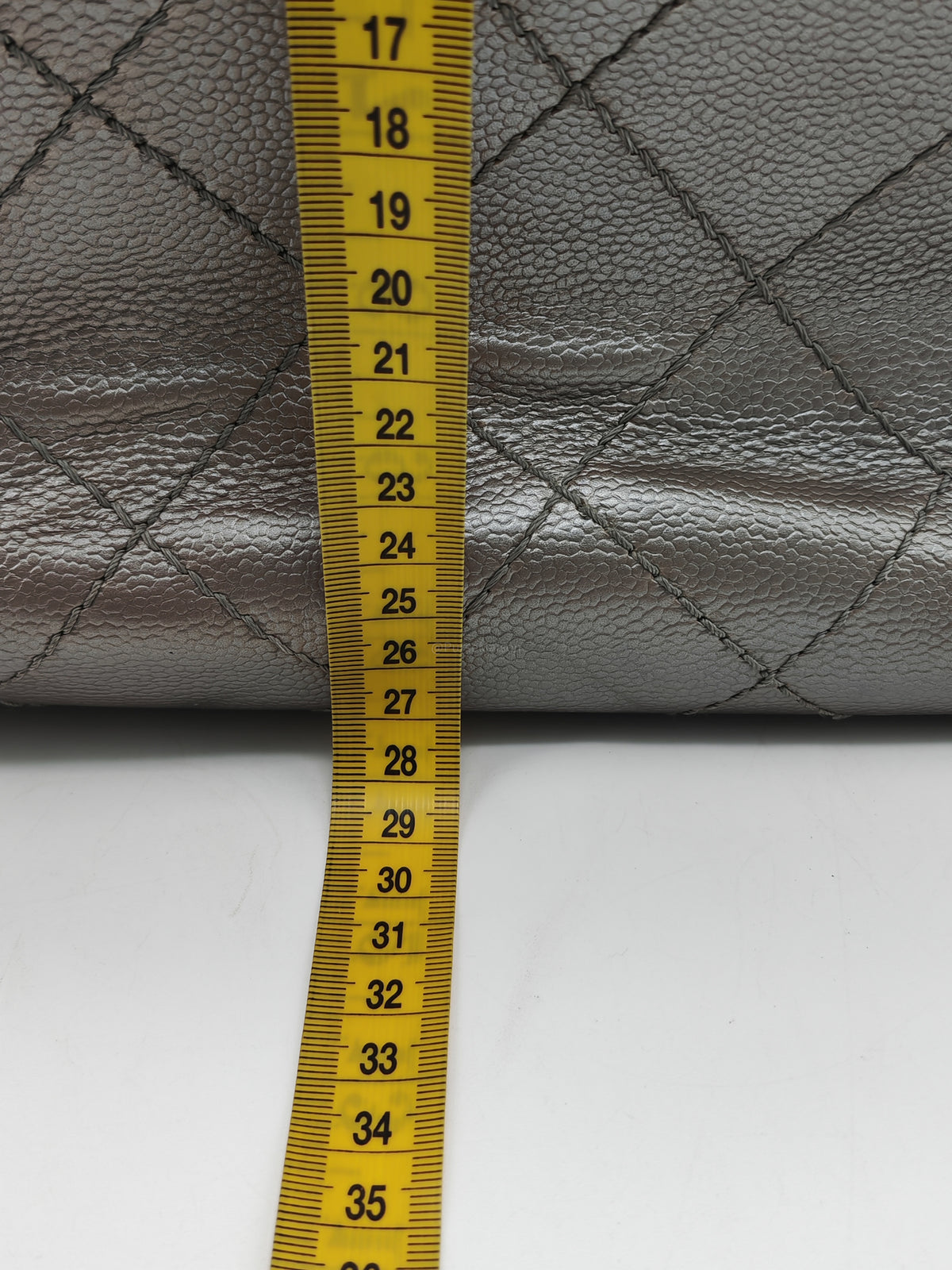 Chanel Shopping Fever Tote Bag in Silver Metallic Caviar Leather and Silver Hardware Series 20