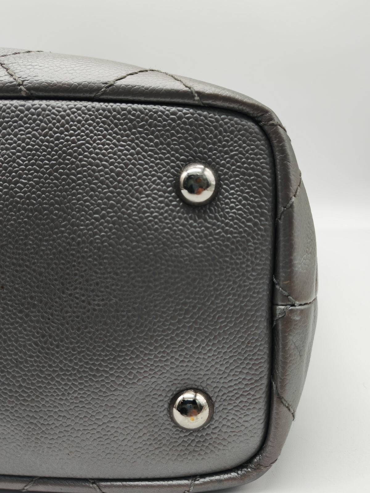 Chanel Shopping Fever Tote Bag in Silver Metallic Caviar Leather and Silver Hardware Series 20