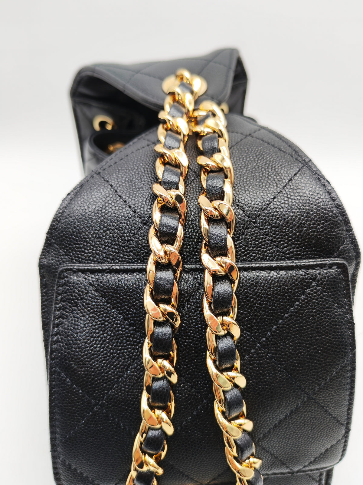 Chanel 25 Hobo Bag Small in Black Caviar Leather Shiny Gold Hardware Microchip (XX****28)