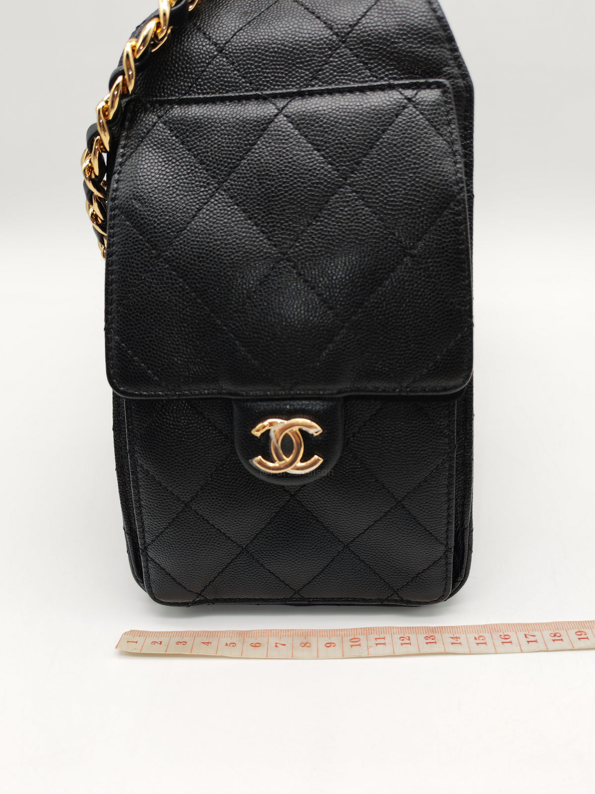 Chanel 25 Hobo Bag Small in Black Caviar Leather Shiny Gold Hardware Microchip (XX****28)