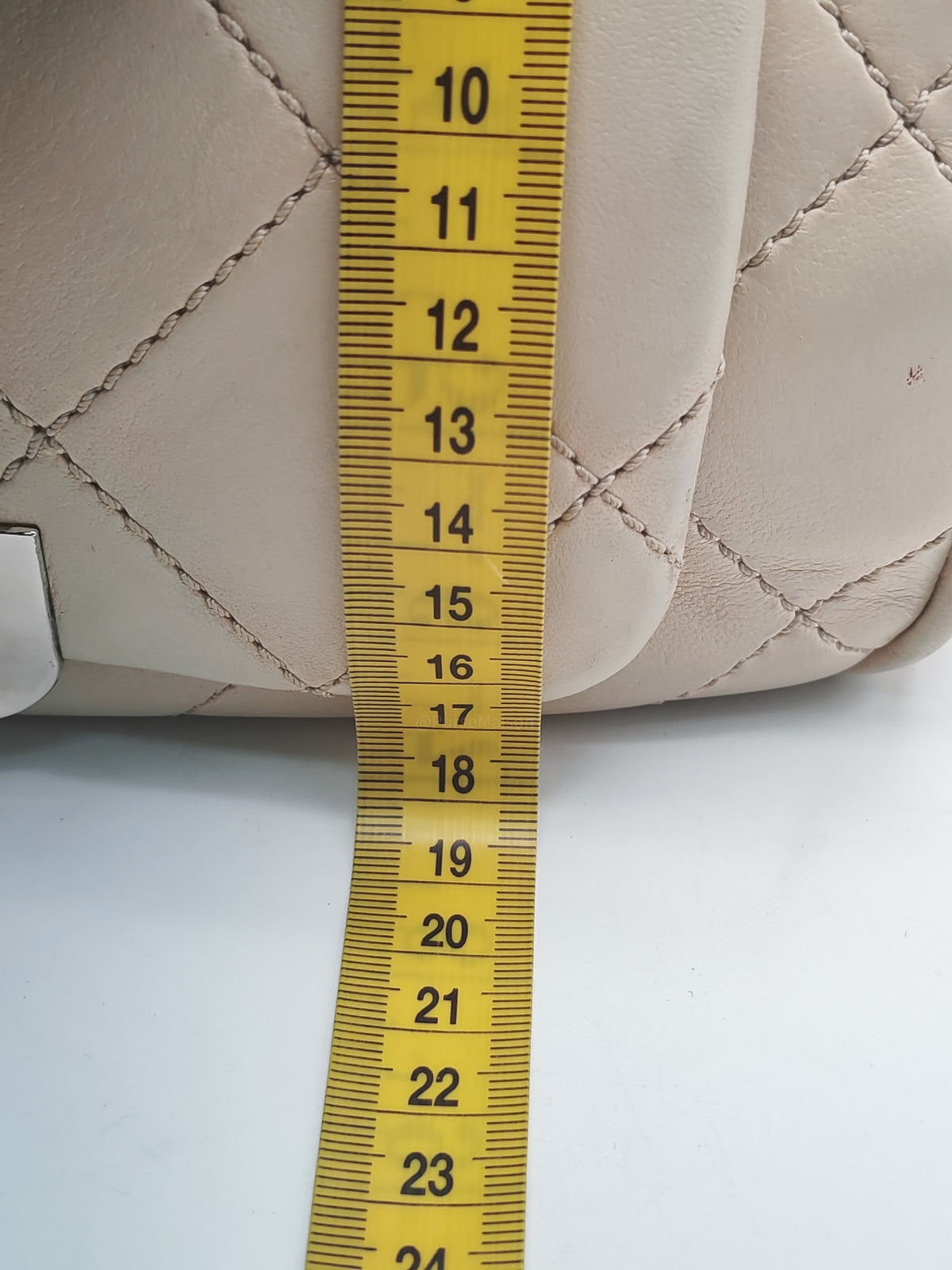 Chanel Vintage Ultimate Stitch 2.55 Reissue Flap Bag in Beige Cream Lambskin Leather Silver Hardware (Series 10)
