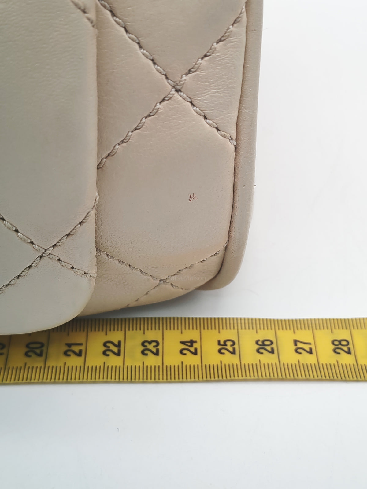Chanel Vintage Ultimate Stitch 2.55 Reissue Flap Bag in Beige Cream Lambskin Leather Silver Hardware (Series 10)