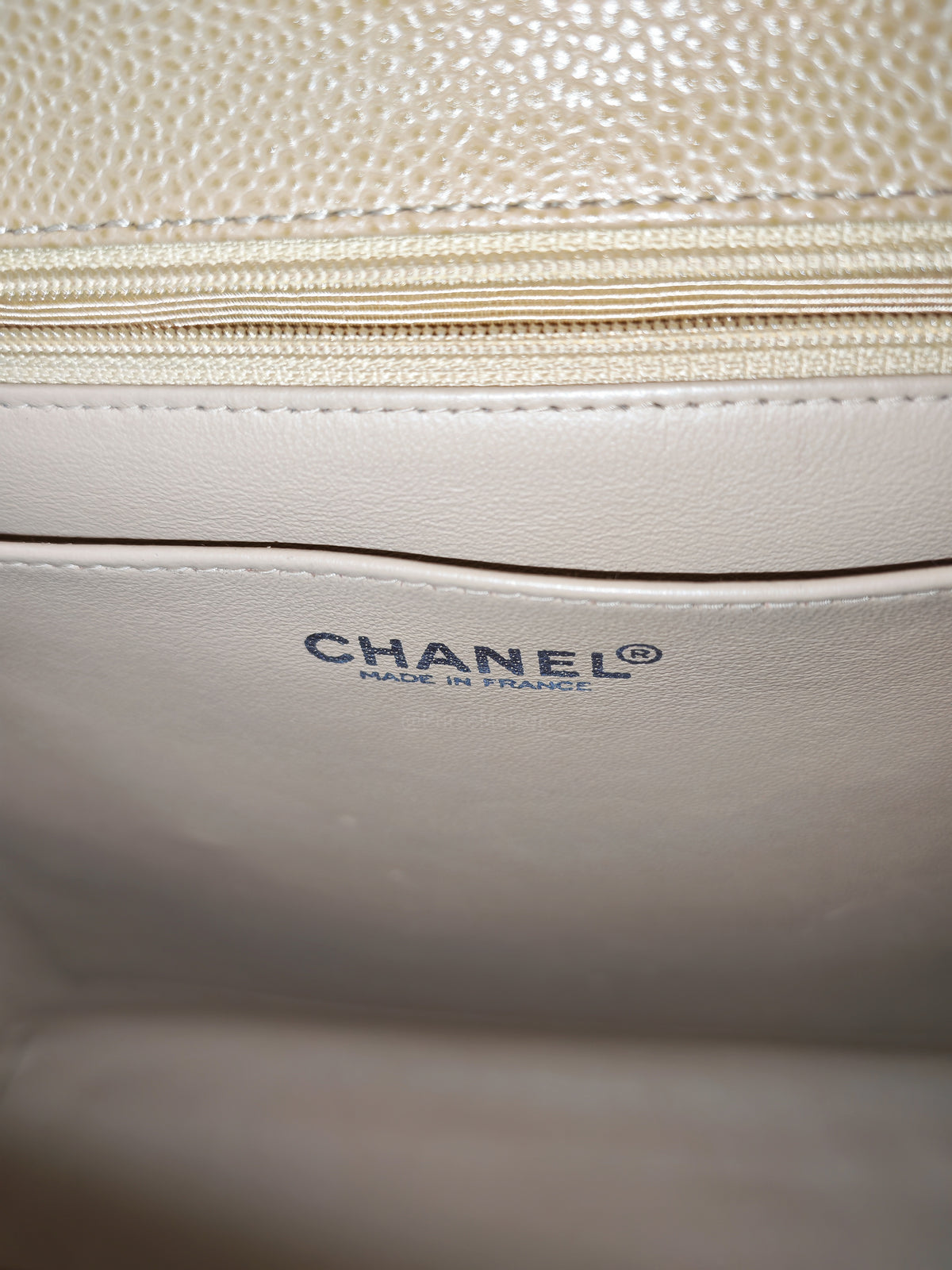 Chanel Kelly Vintage Top Handle Bag Large/Jumbo in Dark Beige Caviar Leather Silver Hardware (Series 6)
