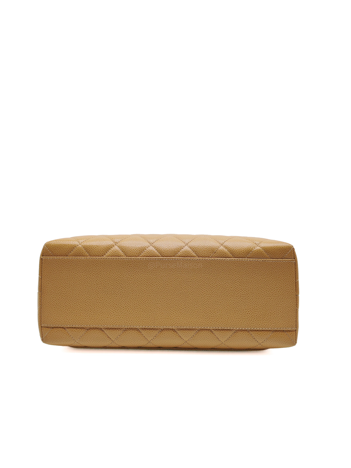 Chanel Kelly Vintage Top Handle Bag Large/Jumbo in Dark Beige Caviar Leather Silver Hardware (Series 6)