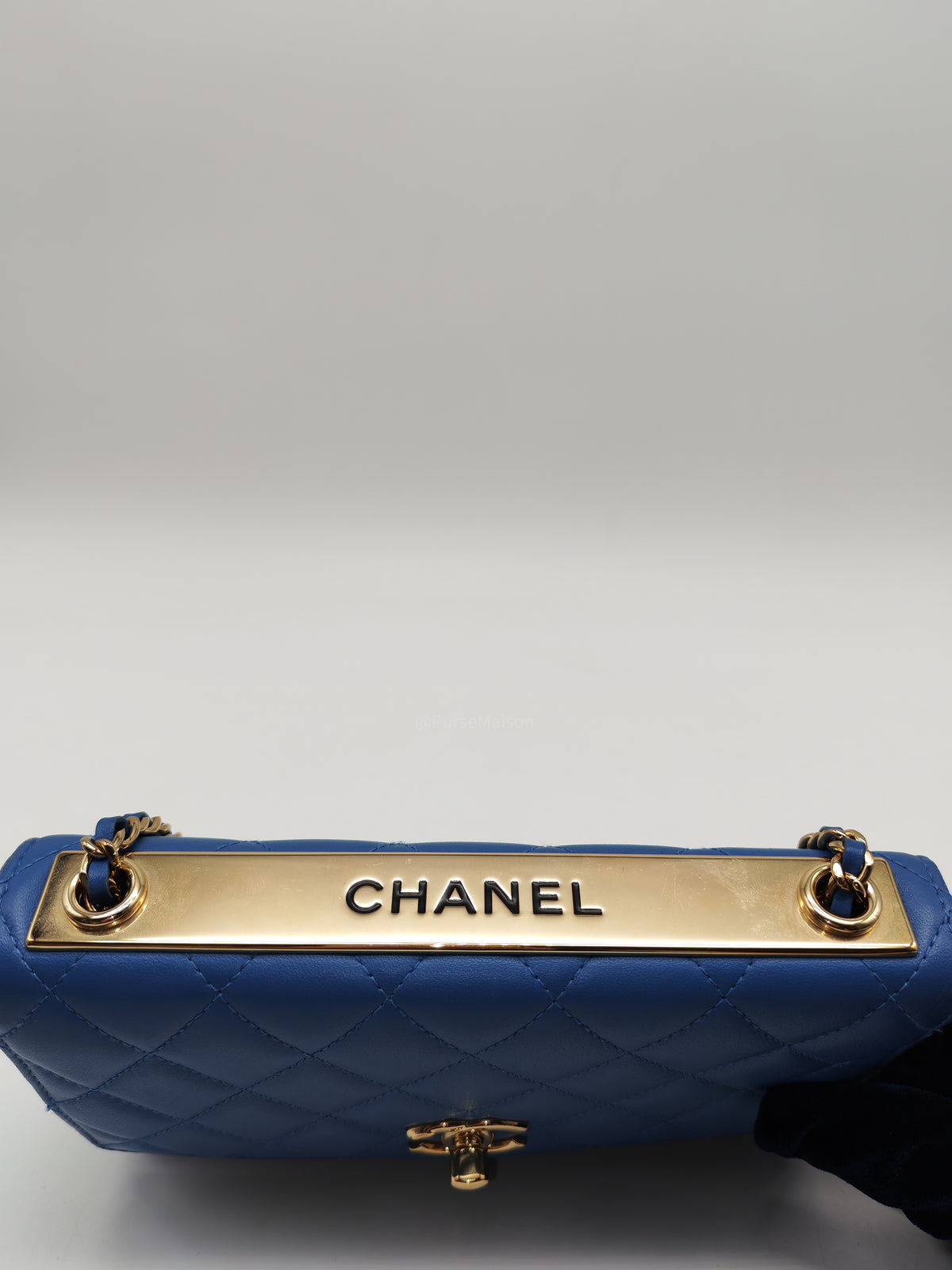Chanel Trendy CC Wallet on Chain in Blue Lambskin Leather and Light Gold Hardware Series 27