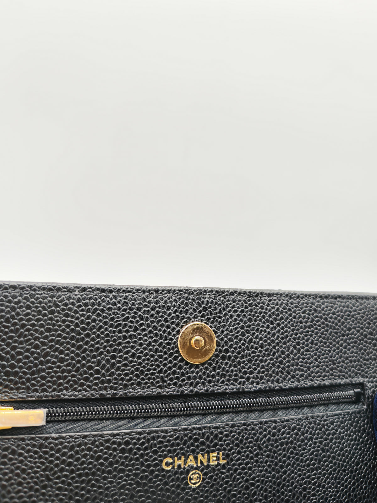 Chanel Wallet on Chain in Black Quilted Caviar Leather & Gold Hardware Microchip