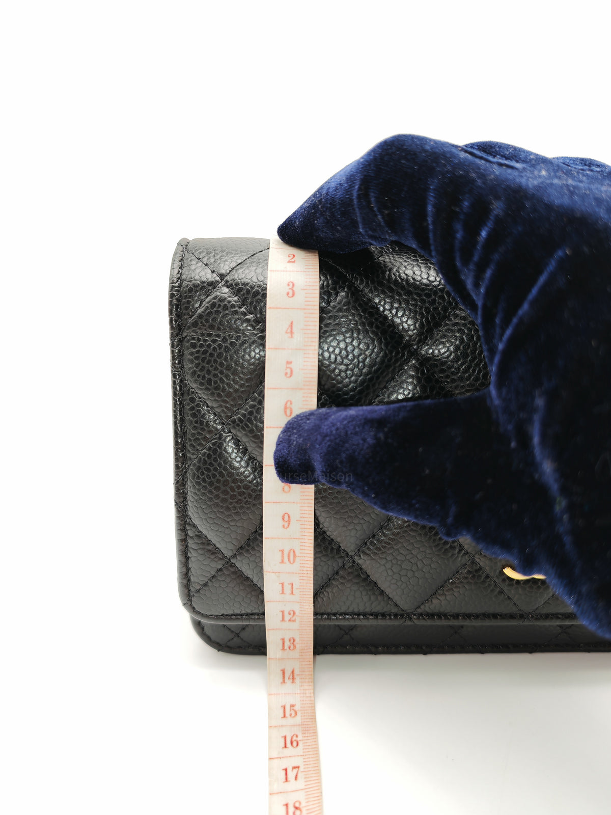 Chanel Wallet on Chain in Black Quilted Caviar Leather & Gold Hardware Microchip