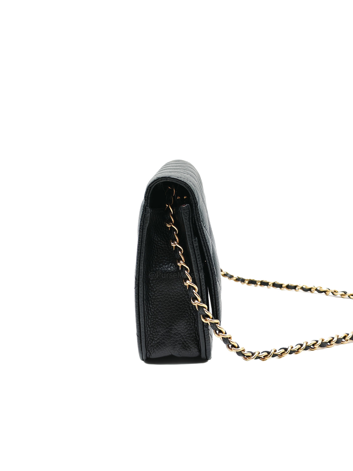Chanel Wallet on Chain in Black Quilted Caviar Leather & Gold Hardware Microchip
