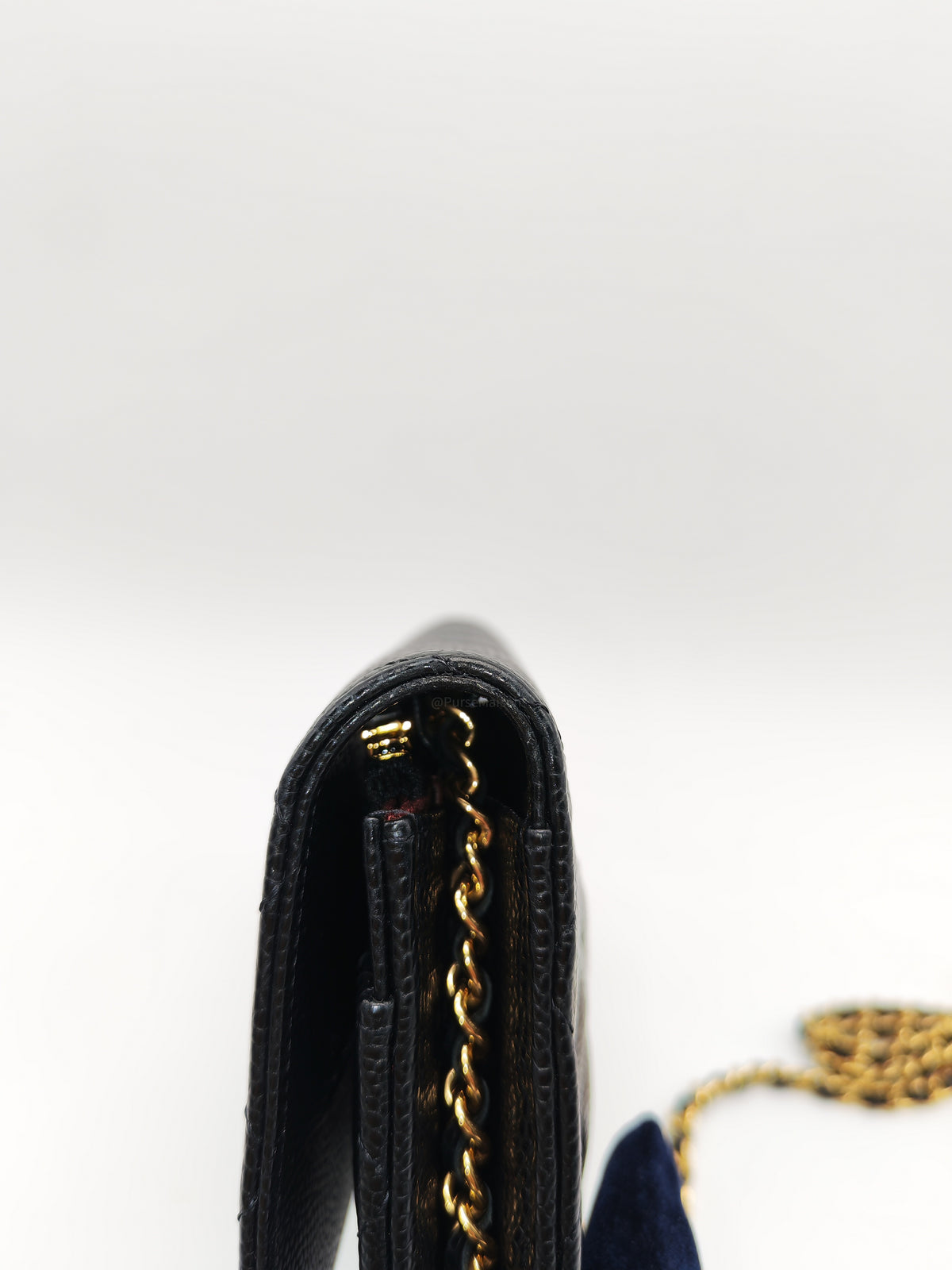 Chanel Turn Lock Wallet on Chain (WOC) in Black Caviar Leather Gold Hardware Microchip (AE****E4)