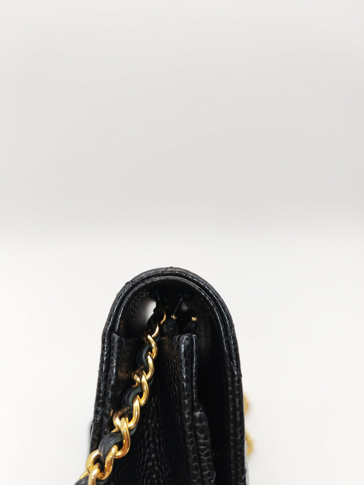 Chanel Turn Lock Wallet on Chain (WOC) in Black Caviar Leather Gold Hardware Microchip (AE****E4)
