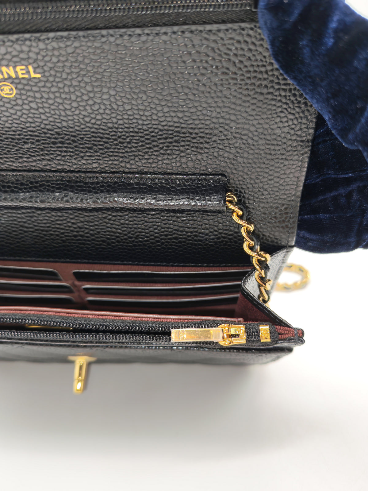 Chanel Turn Lock Wallet on Chain (WOC) in Black Caviar Leather Gold Hardware Microchip (AE****E4)