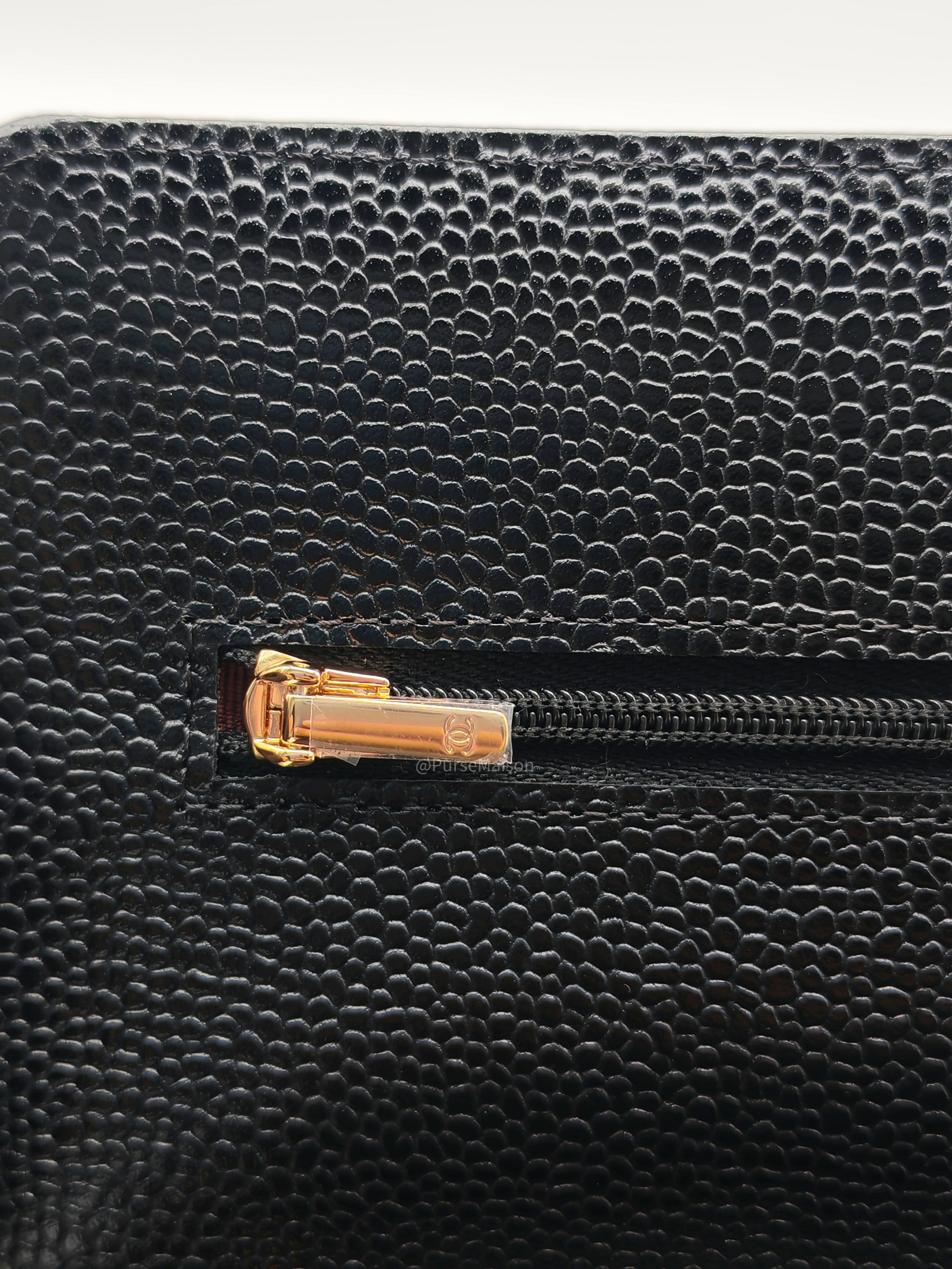 Chanel Wallet on Chain (WOC) in Black Caviar Leather Gold Hardware Microchip (NA****N3)