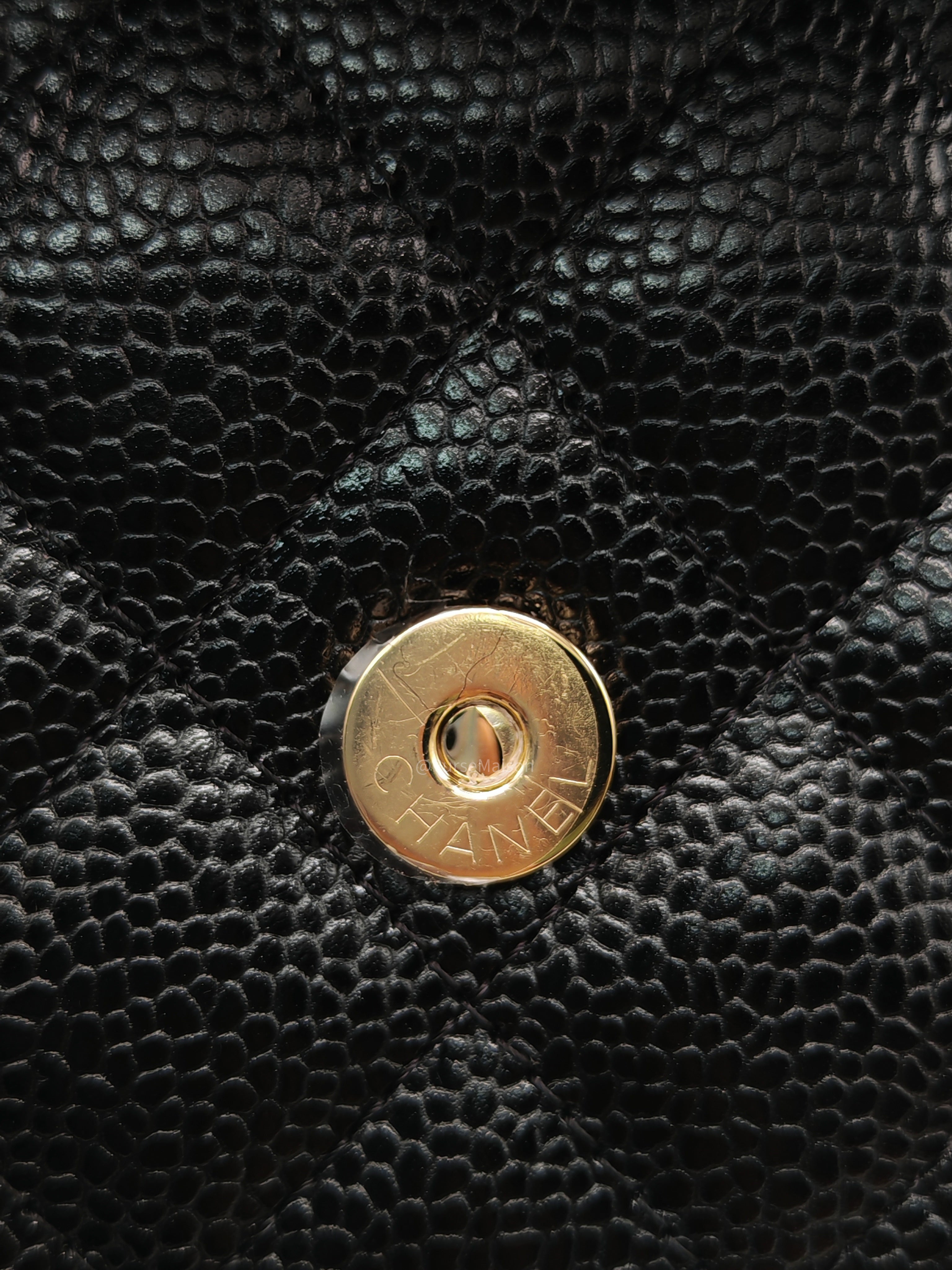 Chanel Wallet on Chain (WOC) in Black Caviar Leather Gold Hardware Microchip (NA****N3)