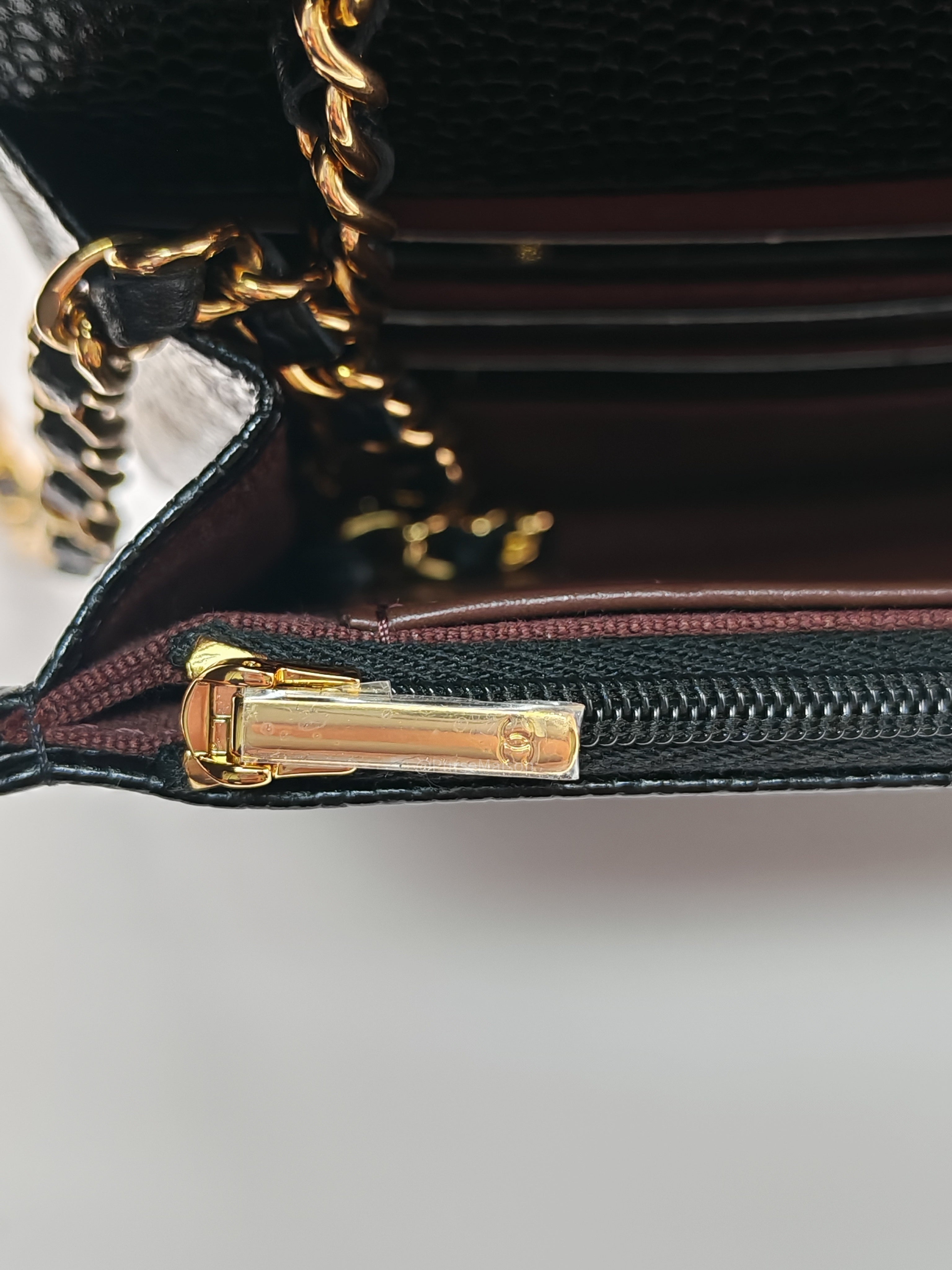 Chanel Wallet on Chain (WOC) in Black Caviar Leather Gold Hardware Microchip (NA****N3)