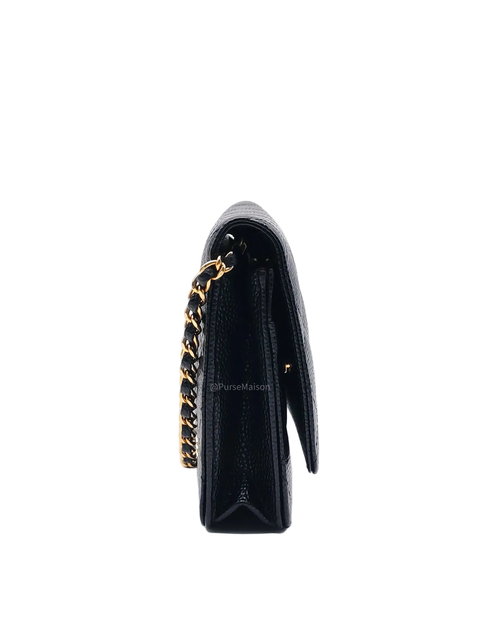 Chanel Wallet on Chain (WOC) in Black Caviar Leather Gold Hardware Microchip (NA****N3)