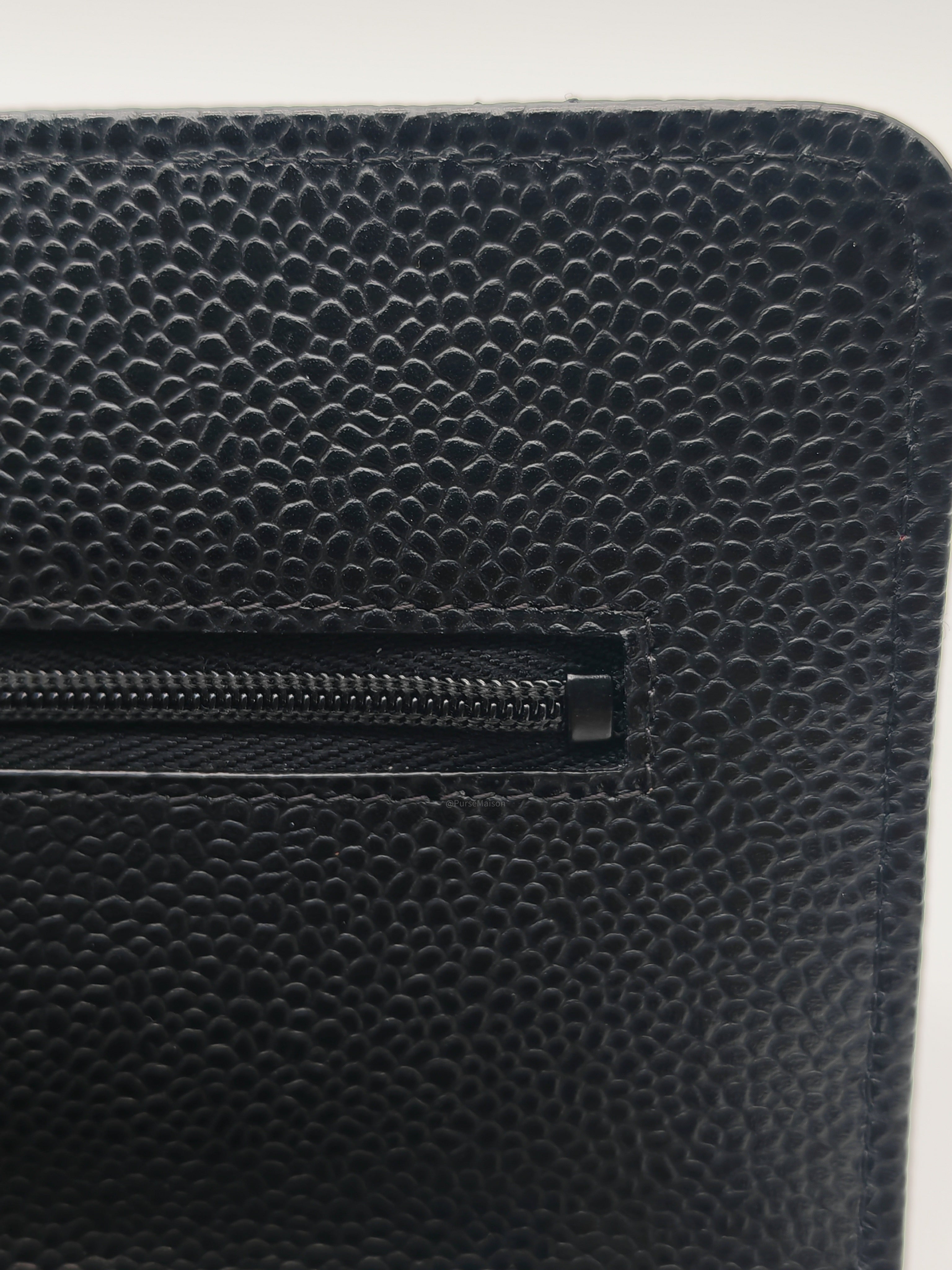 Chanel Classic Wallet on Chain (WOC) in Black Caviar Leather Gold Hardware Microchip (X1***CC)