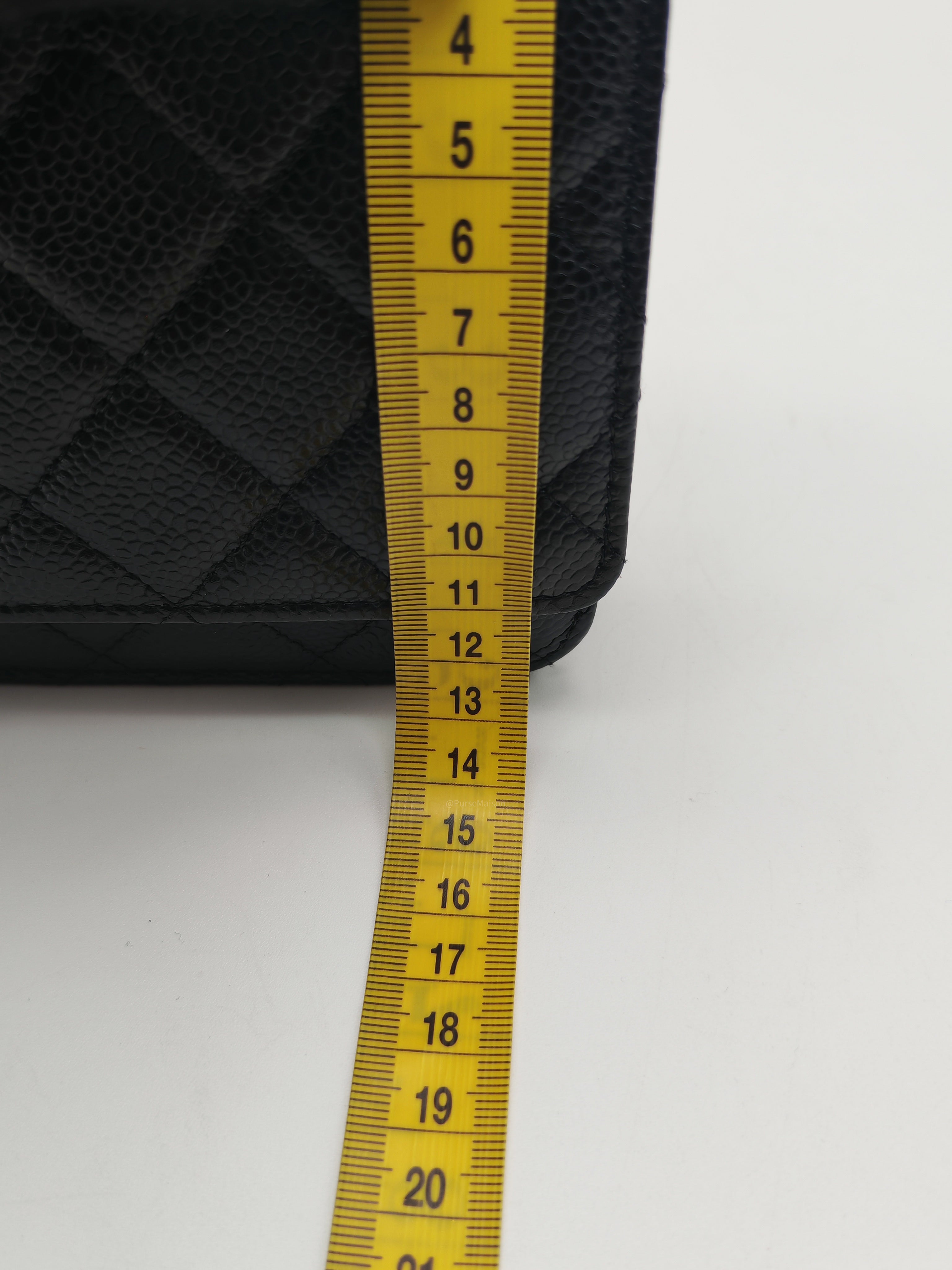 Chanel Classic Wallet on Chain (WOC) in Black Caviar Leather Gold Hardware Microchip (X1***CC)