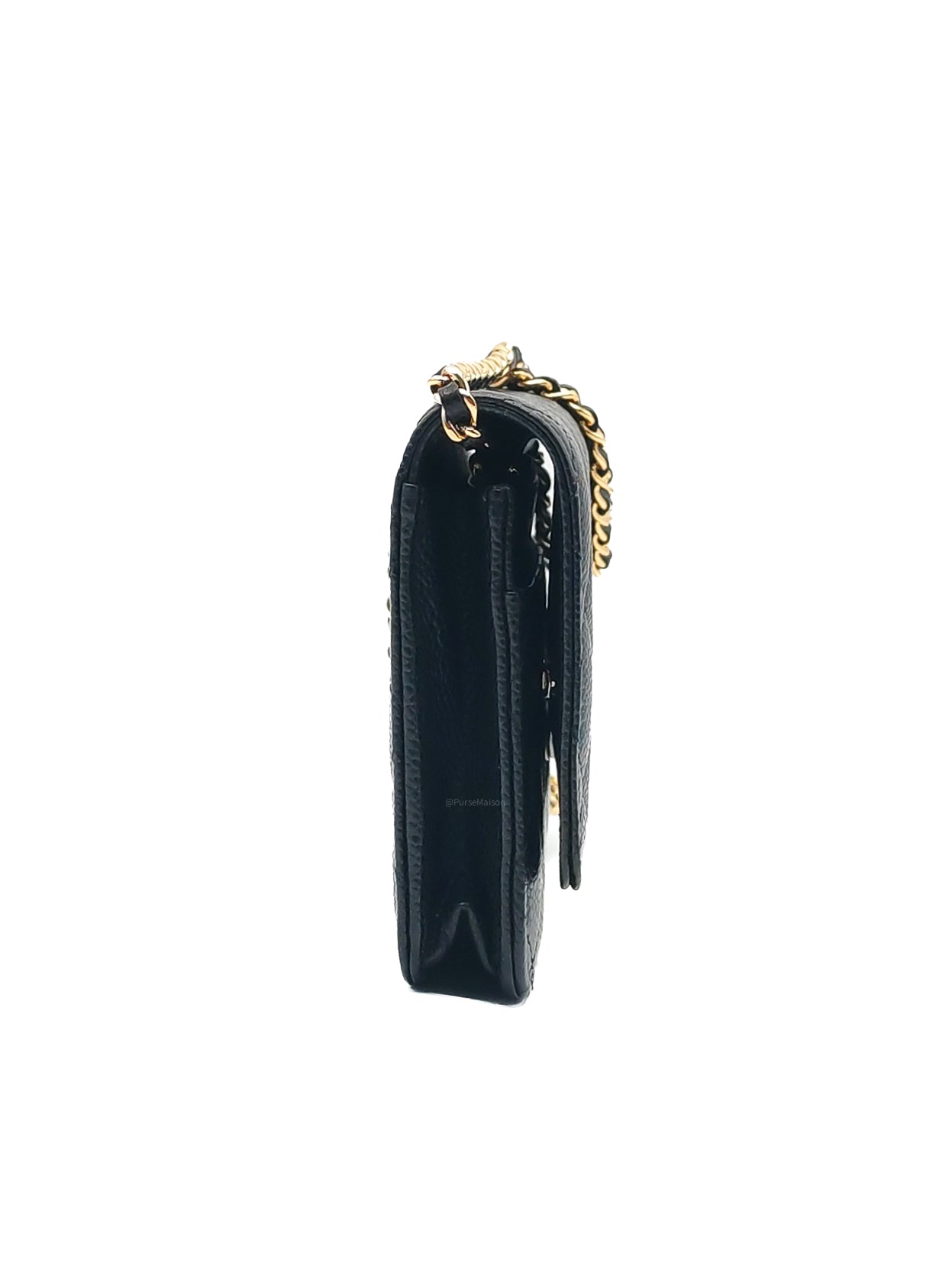 Chanel Classic Wallet on Chain (WOC) in Black Caviar Leather Gold Hardware Microchip (X1***CC)