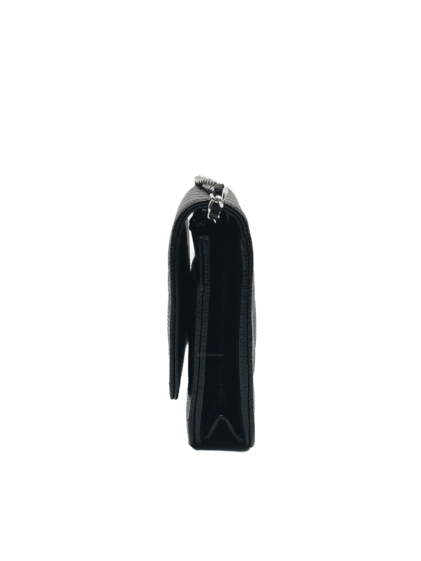 Chanel Wallet on Chain (WOC) in Black Caviar Leather and Silver Hardware Microchip (HC****E0)