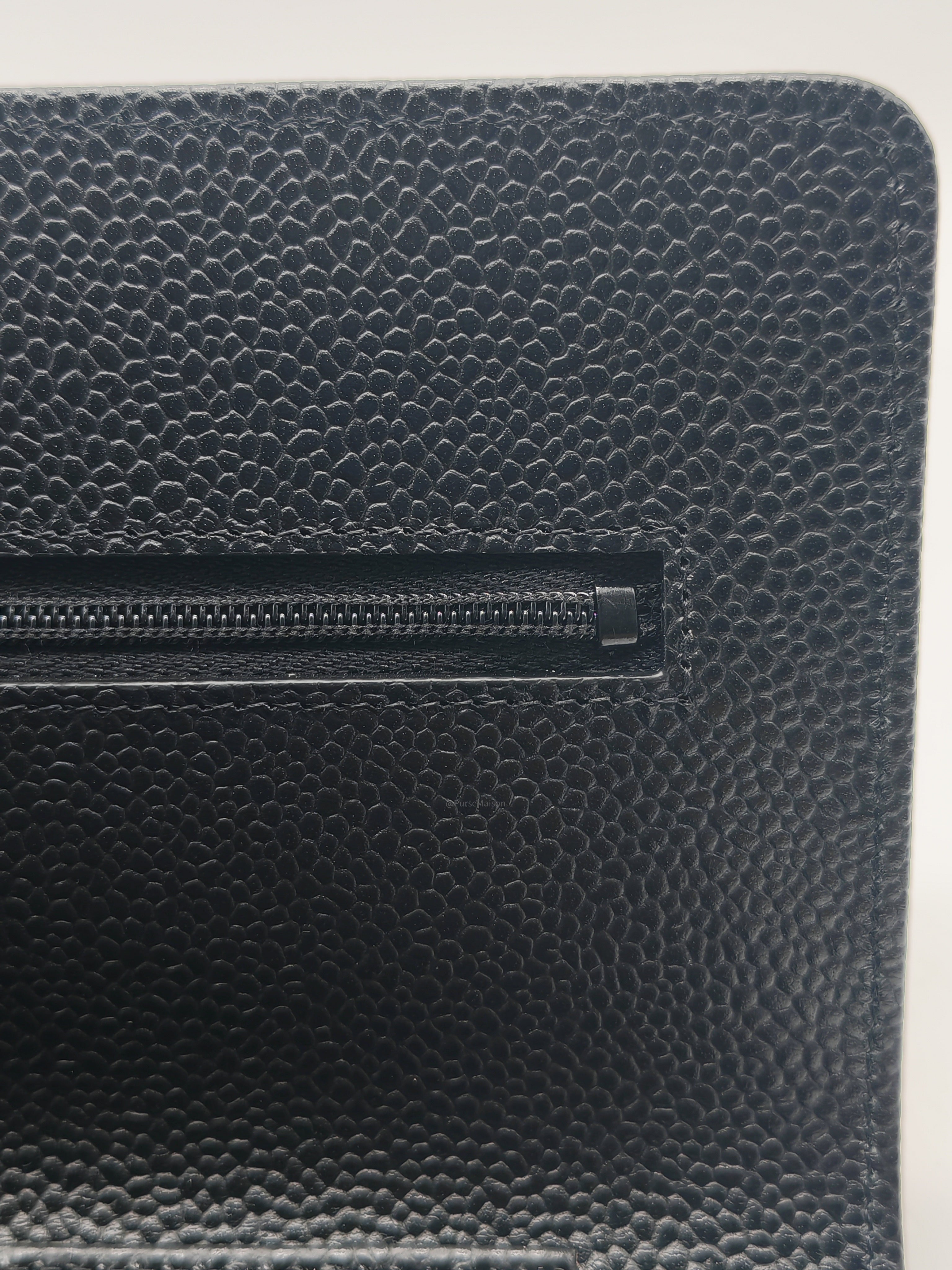 Chanel Classic Wallet on Chain (WOC) in Black Caviar Leather Silver Hardware Microchip (HJ****5J)