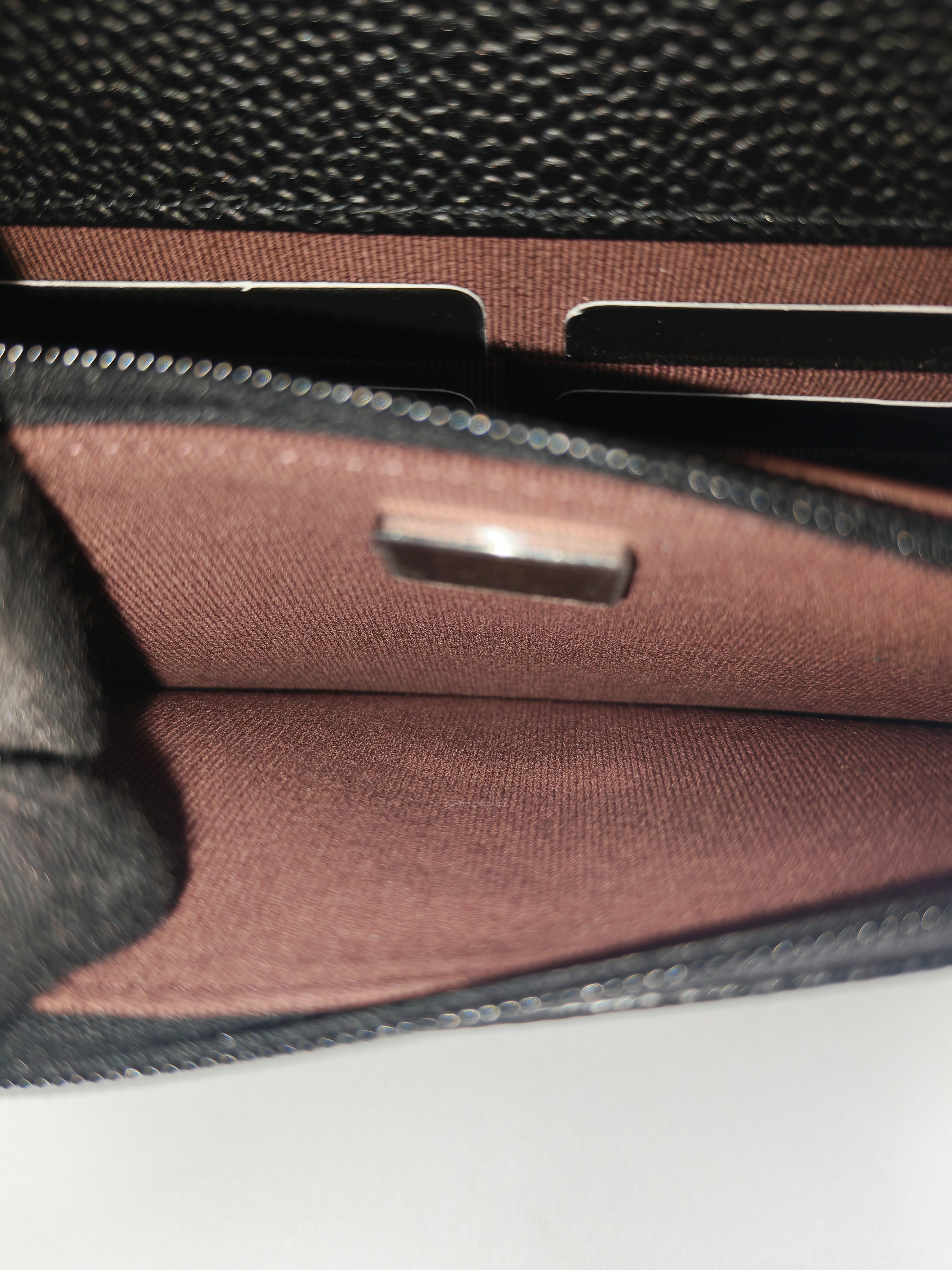 Chanel Classic Wallet on Chain (WOC) in Black Caviar Leather Silver Hardware Microchip (HJ****5J)