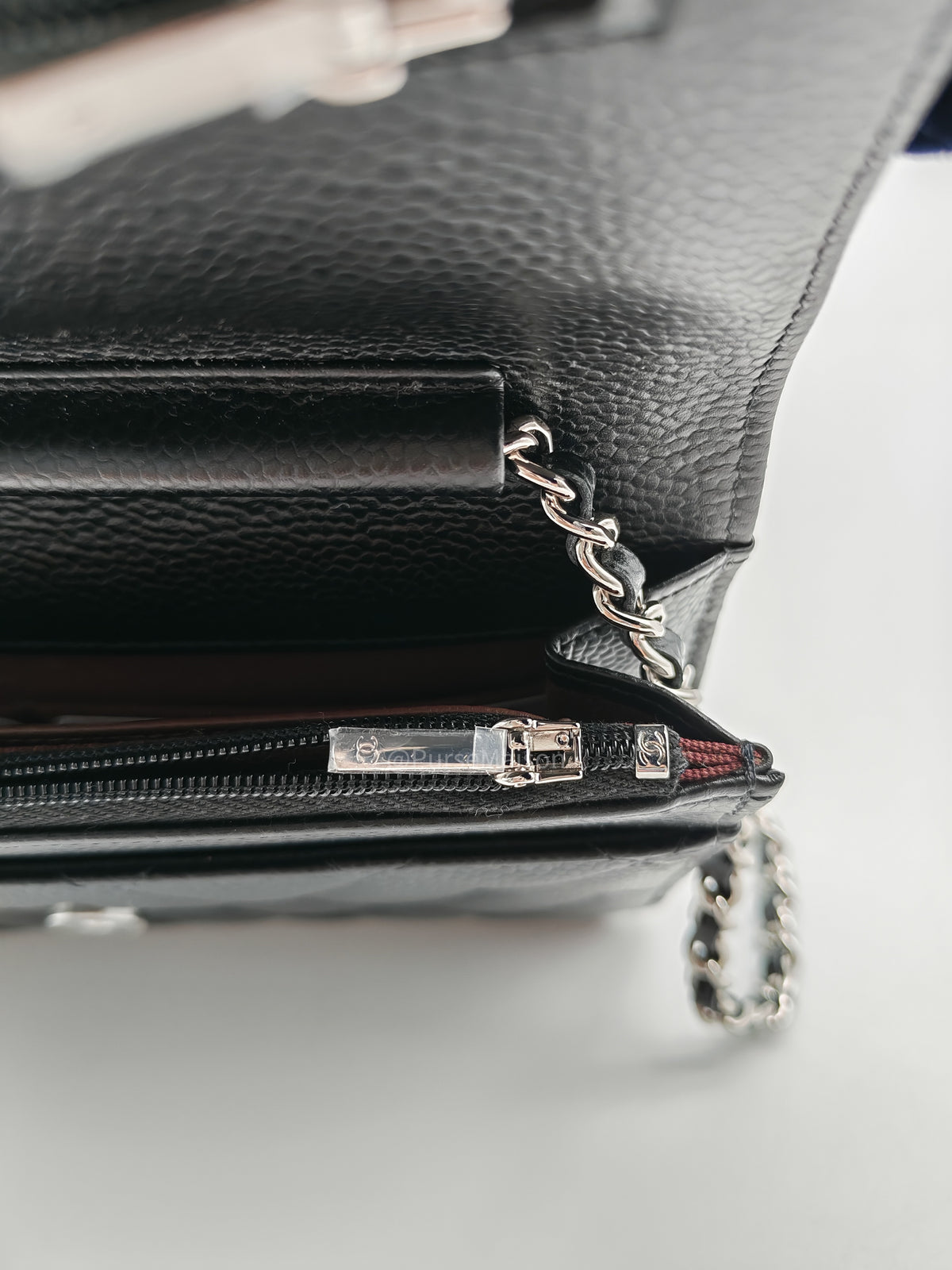 Chanel Wallet on Chain (WOC) in Black Caviar Leather Silver Hardware Microchip (X9****PL)