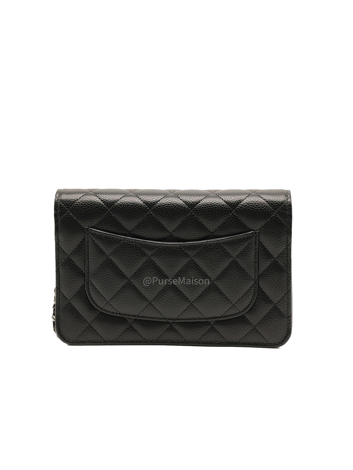 Chanel Wallet on Chain (WOC) in Black Caviar Leather Silver Hardware Microchip (X9****PL)