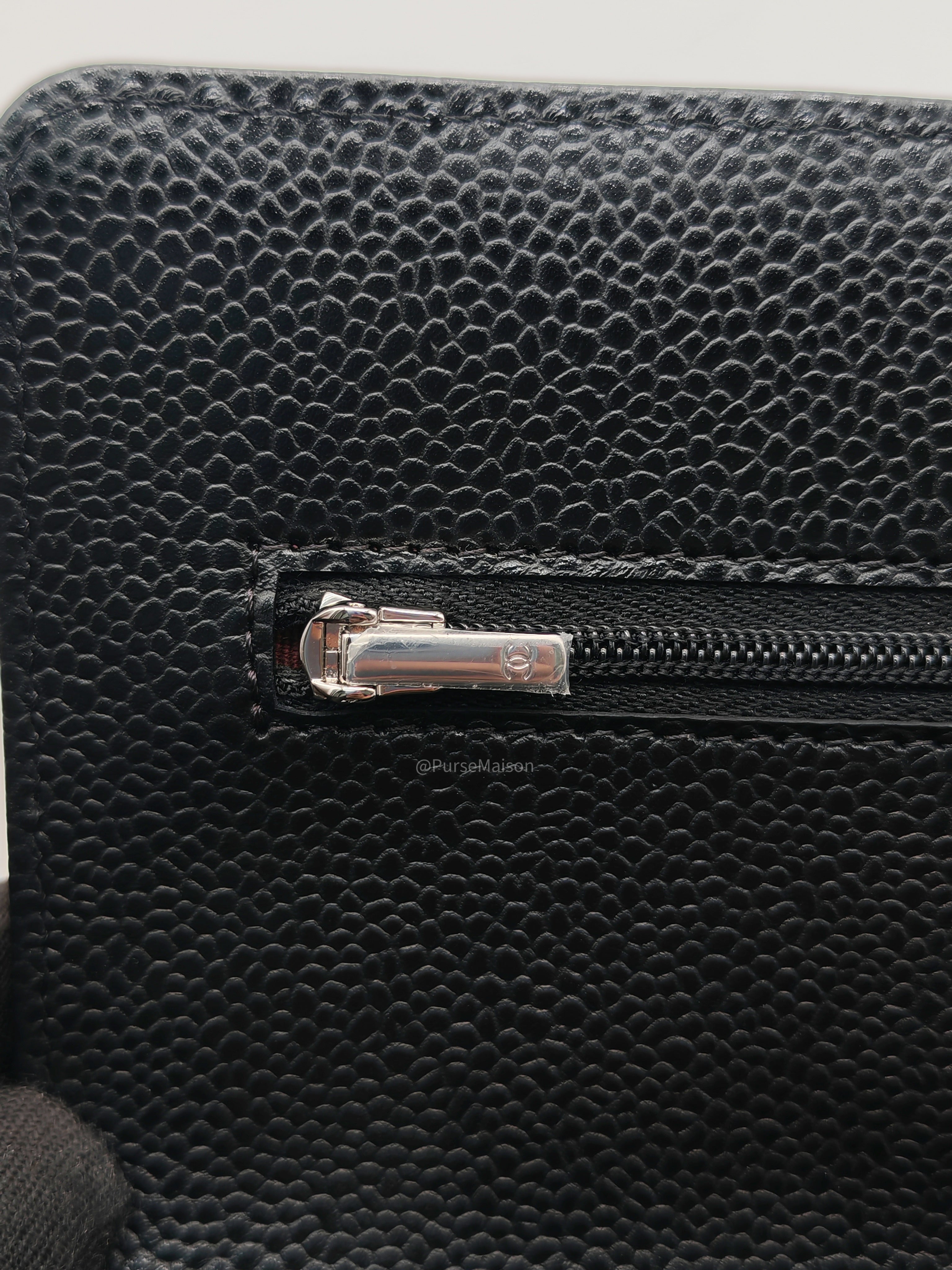 Chanel Wallet on Chain (WOC) in Black Caviar Leather Silver Hardware Microchip(A2****8K)