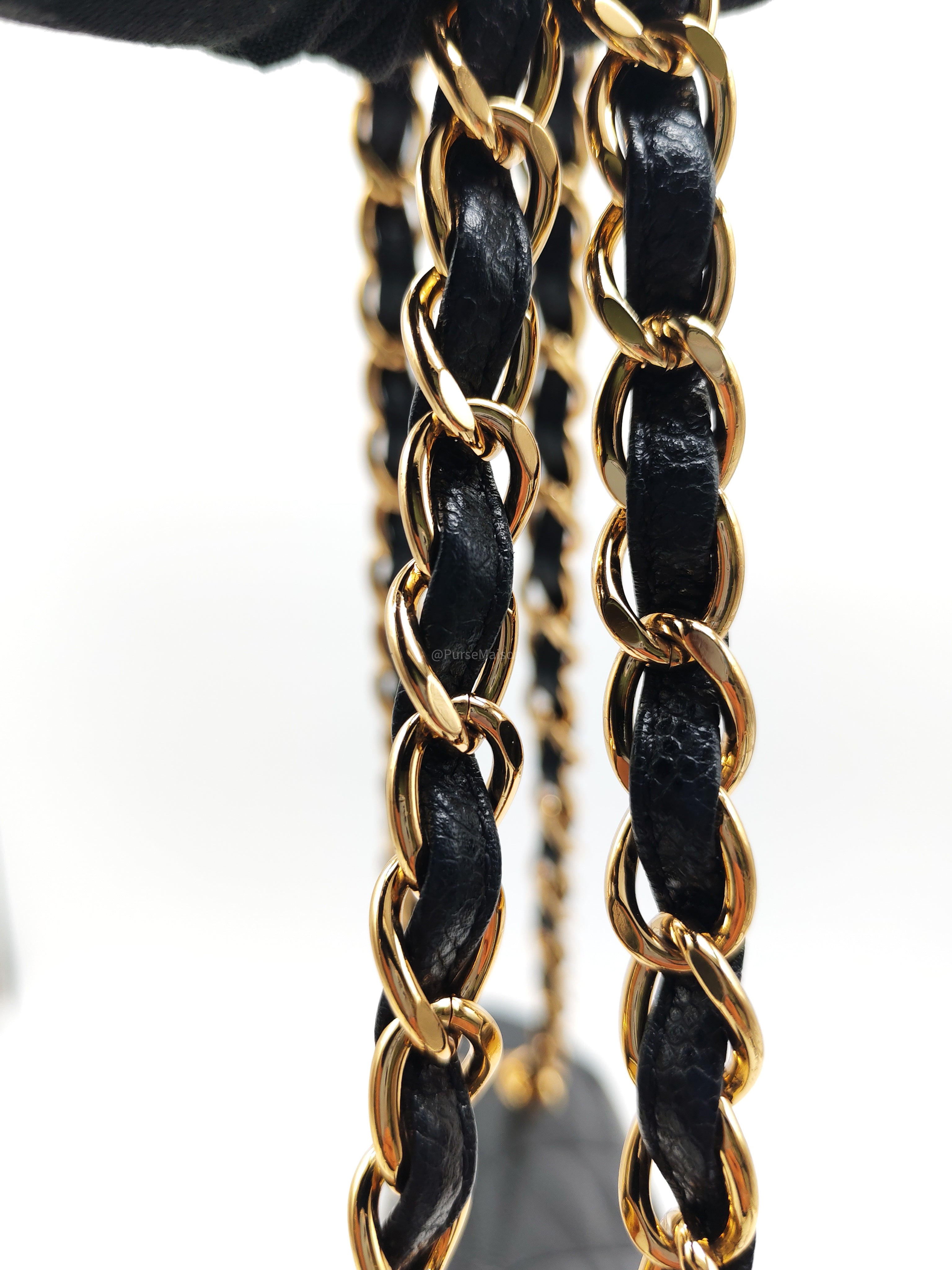Chanel Classic Double Flap Maxi in Black Quilted Caviar Leather and Gold Hardware Series 15