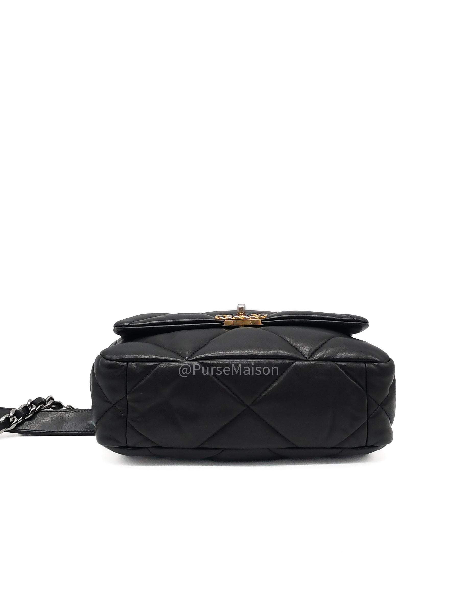 Chanel 19 Small in Black Quilted Lambskin Leather and Mix Hardware Series 31