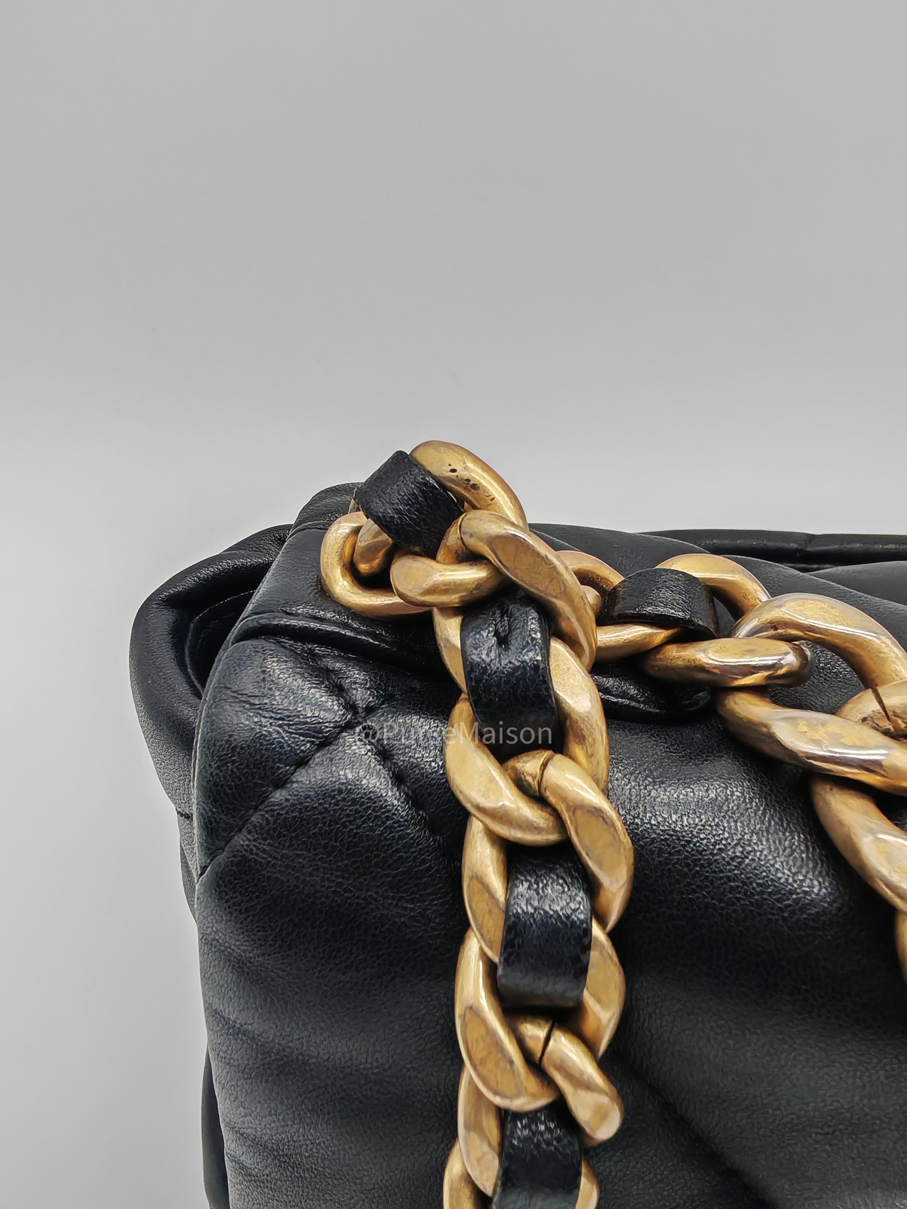Chanel 19 Small in Black Quilted Lambskin Leather and Mix Hardware Series 31