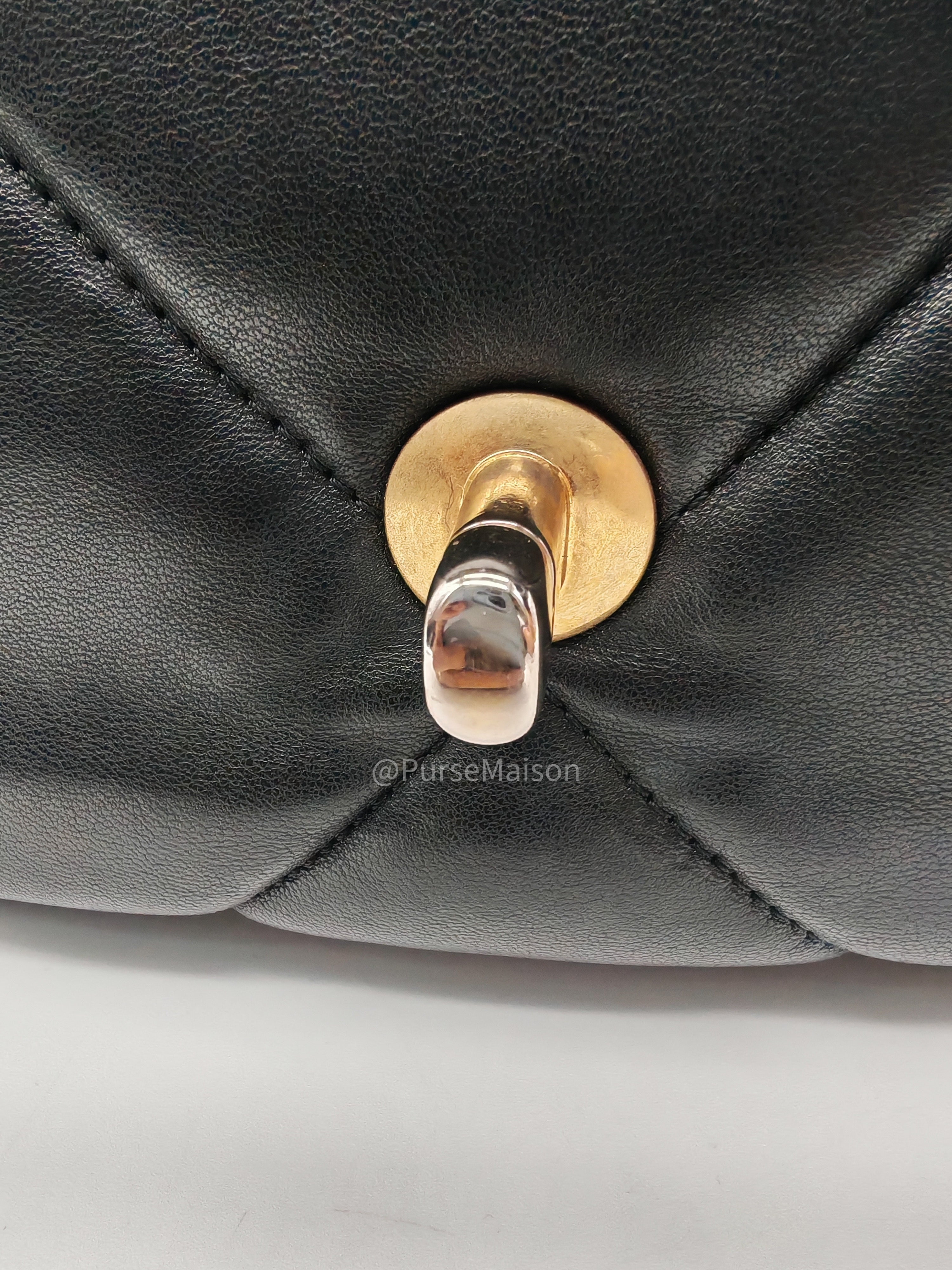 Chanel 19 Small in Black Quilted Lambskin Leather and Mix Hardware Series 31