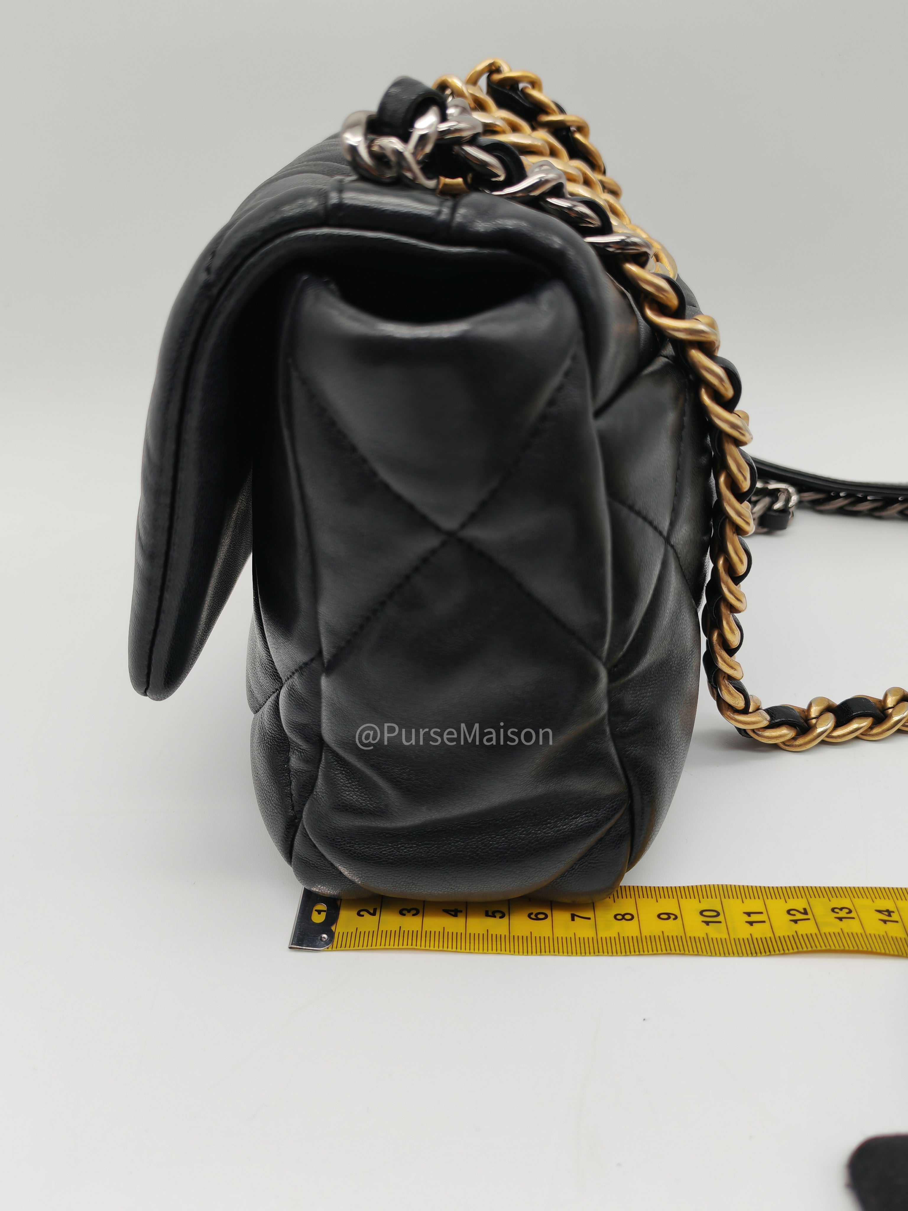 Chanel 19 Small in Black Quilted Lambskin Leather and Mix Hardware Series 31