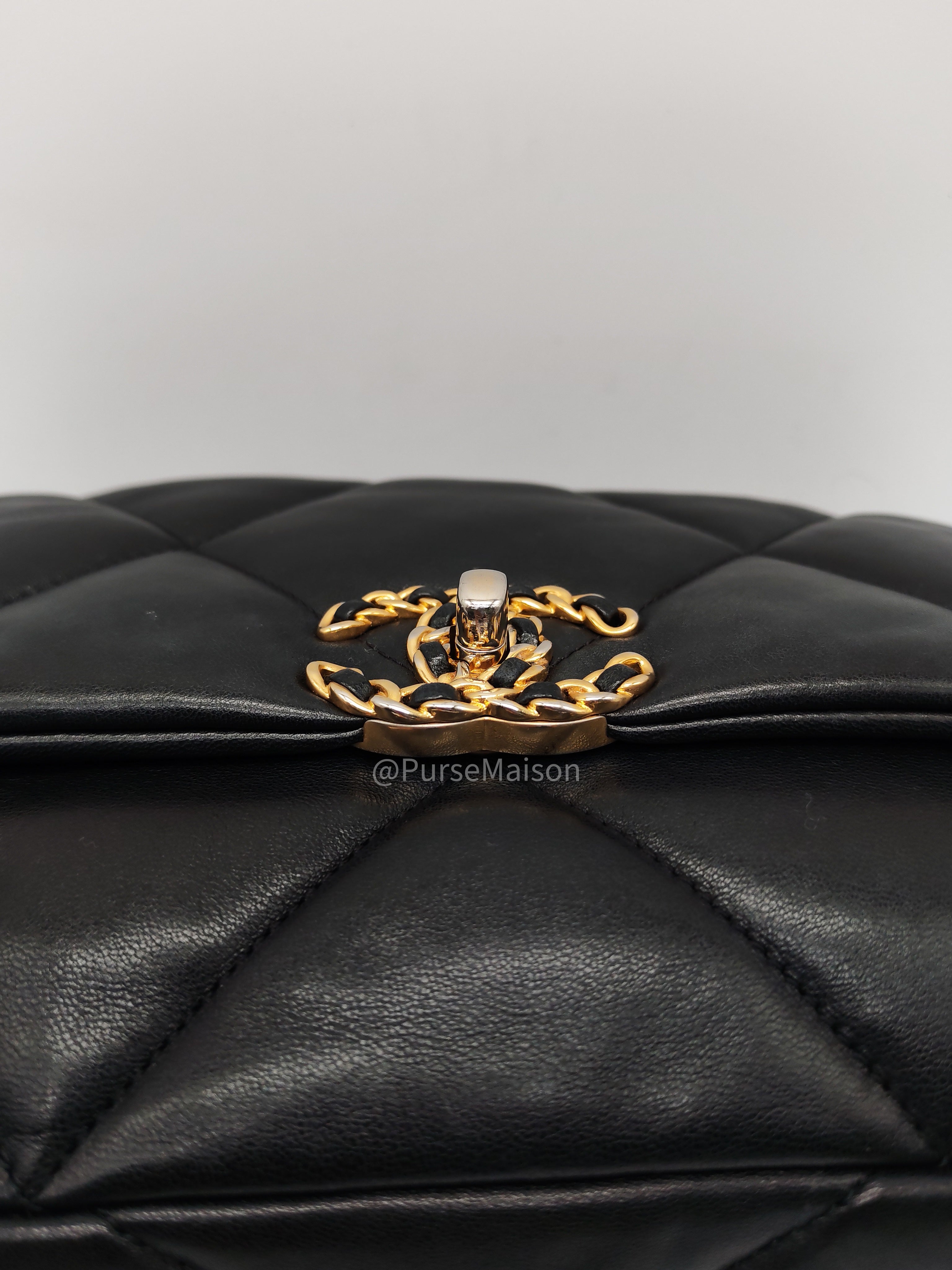 Chanel 19 Small in Black Quilted Lambskin Leather and Mix Hardware Series 31