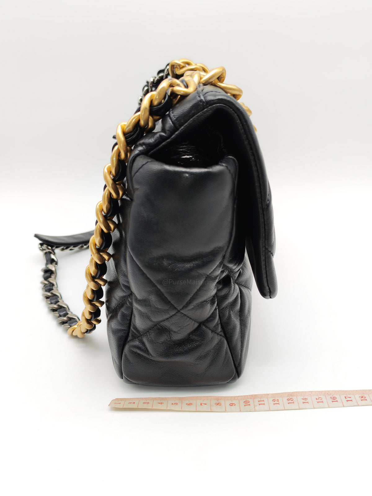 Chanel 19 Large in Black Quilted Lambskin Leather and Mix Hardware Series 30