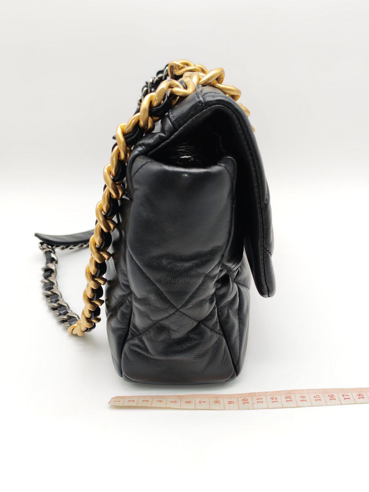 Chanel 19 Large in Black Quilted Lambskin Leather and Mix Hardware Series 30