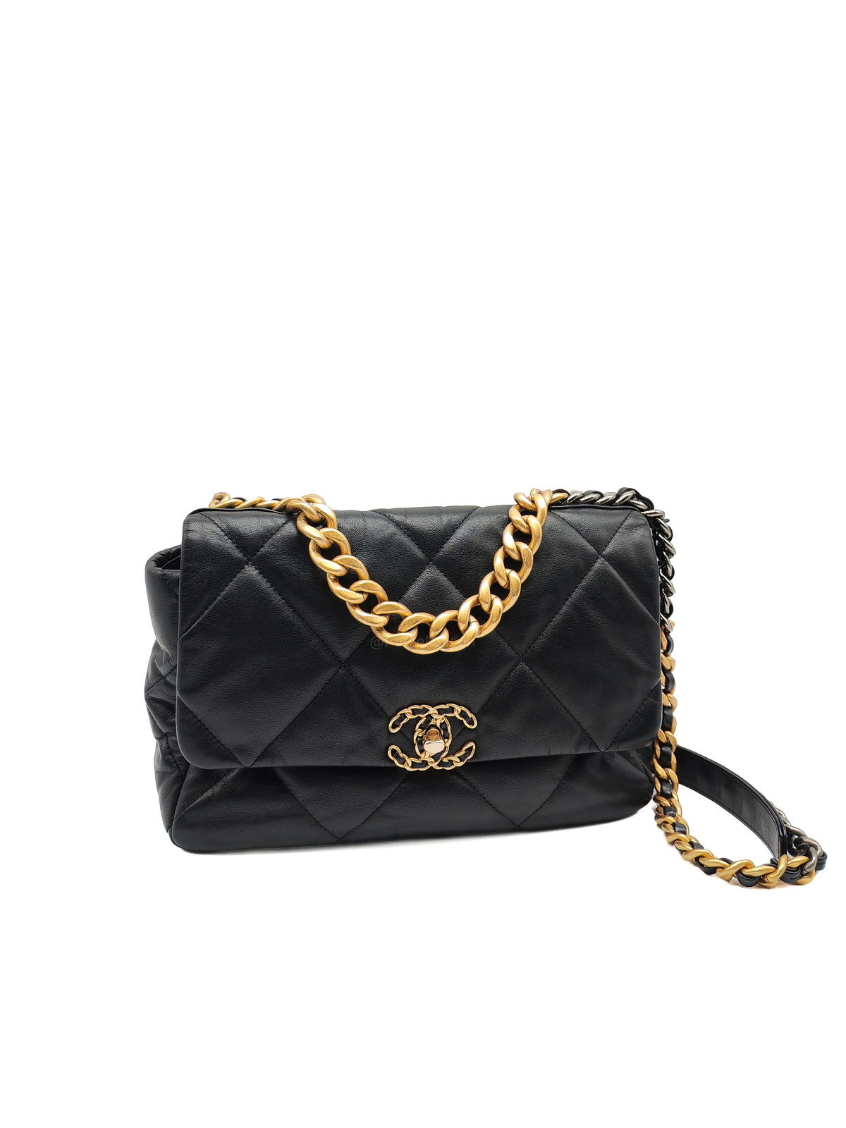 Chanel 19 Large in Black Quilted Lambskin Leather and Mix Hardware Series 30