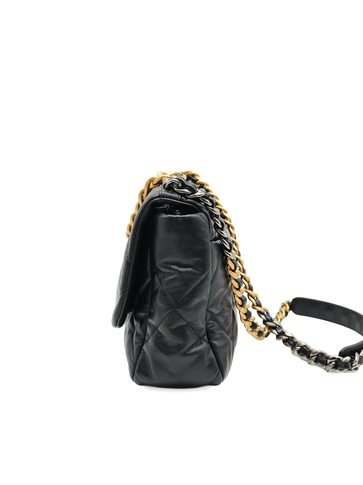 Chanel 19 Large in Black Quilted Lambskin Leather and Mix Hardware Series 30