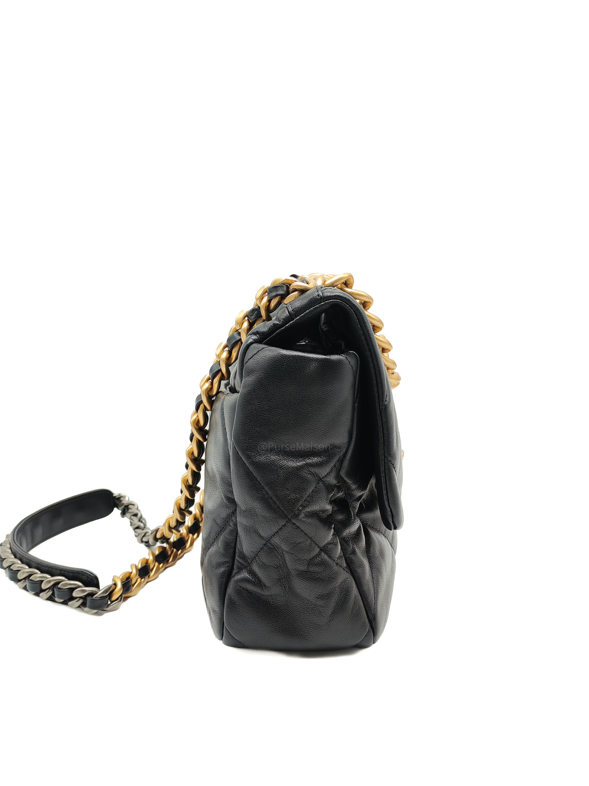 Chanel 19 Large in Black Quilted Lambskin Leather and Mix Hardware Series 30