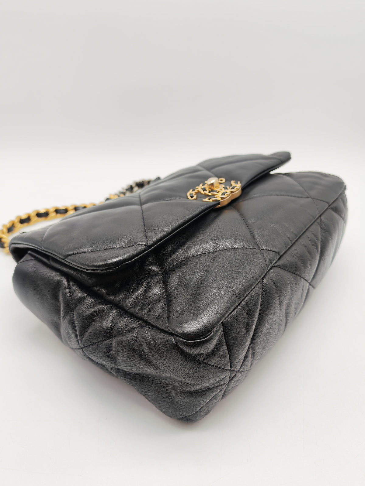 Chanel 19 Large in Black Quilted Lambskin Leather and Mix Hardware Series 30