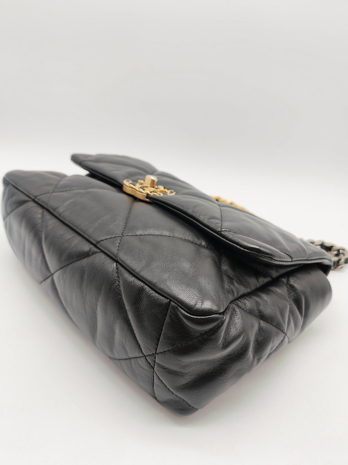 Chanel 19 Large in Black Quilted Lambskin Leather and Mix Hardware Series 30