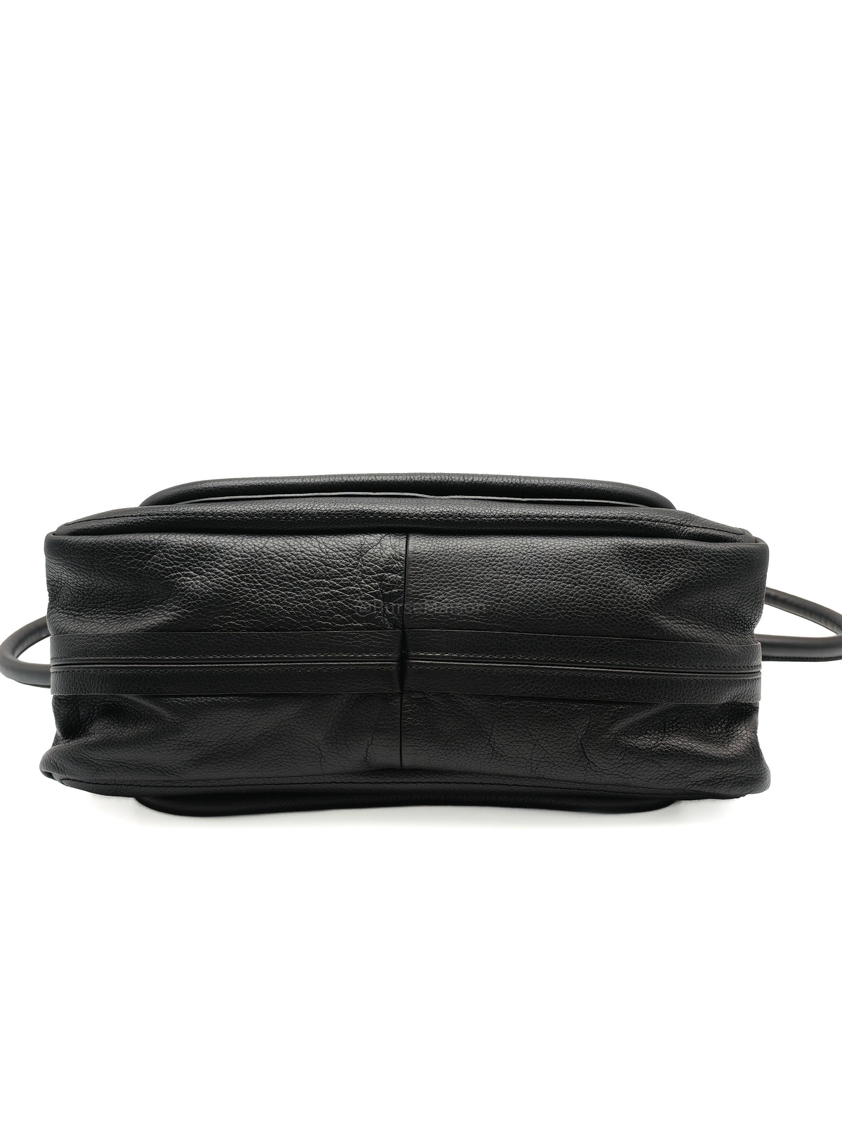 Chloe Paraty Top Handle Shoulder Bag in Black Grained Calfskin Leather and Gold Hardware