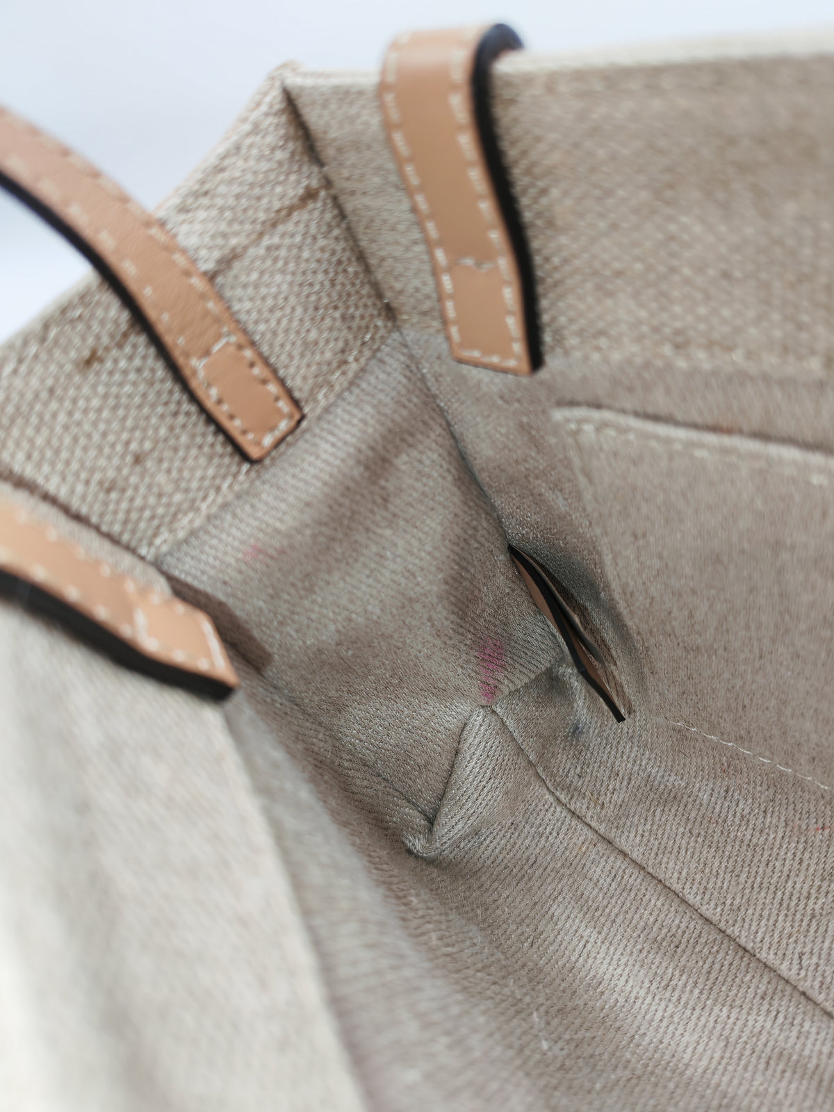 Chloe Mini Woody Tote Bag in Brown Linen Canvas